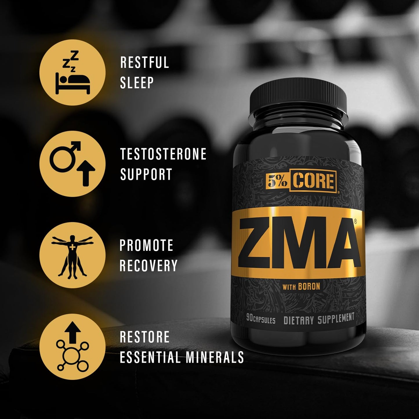 5% Nutrition Core ZMA with Boron Capsules, 90 Count