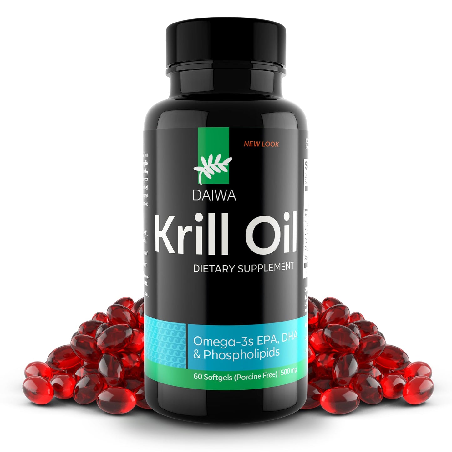 Daiwa Health Development Krill Oil 1000mg, EPA DHA Omega 3 Capsules, 60 Count