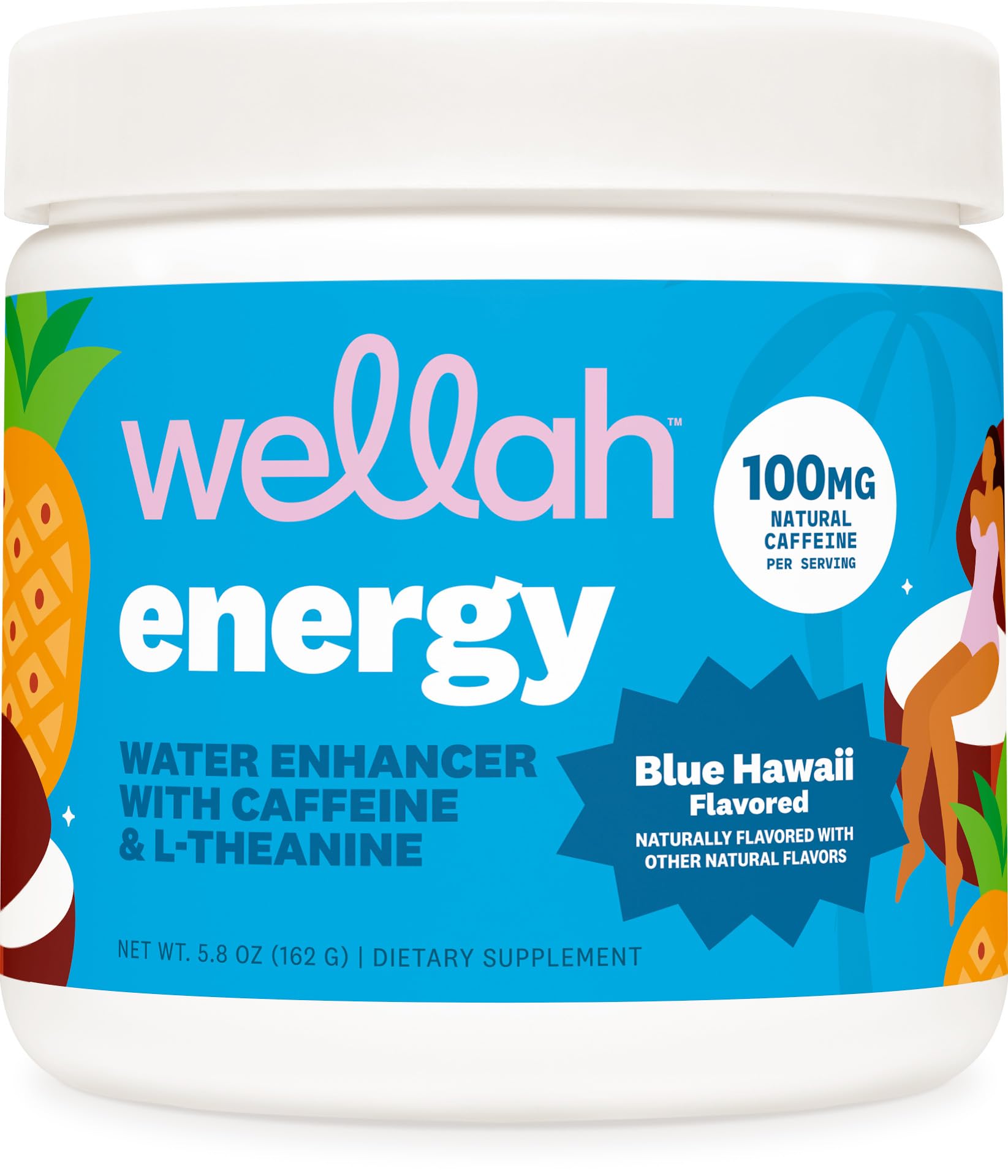 Wellah Energy Powder (Blue Hawaii) 5.8 oz