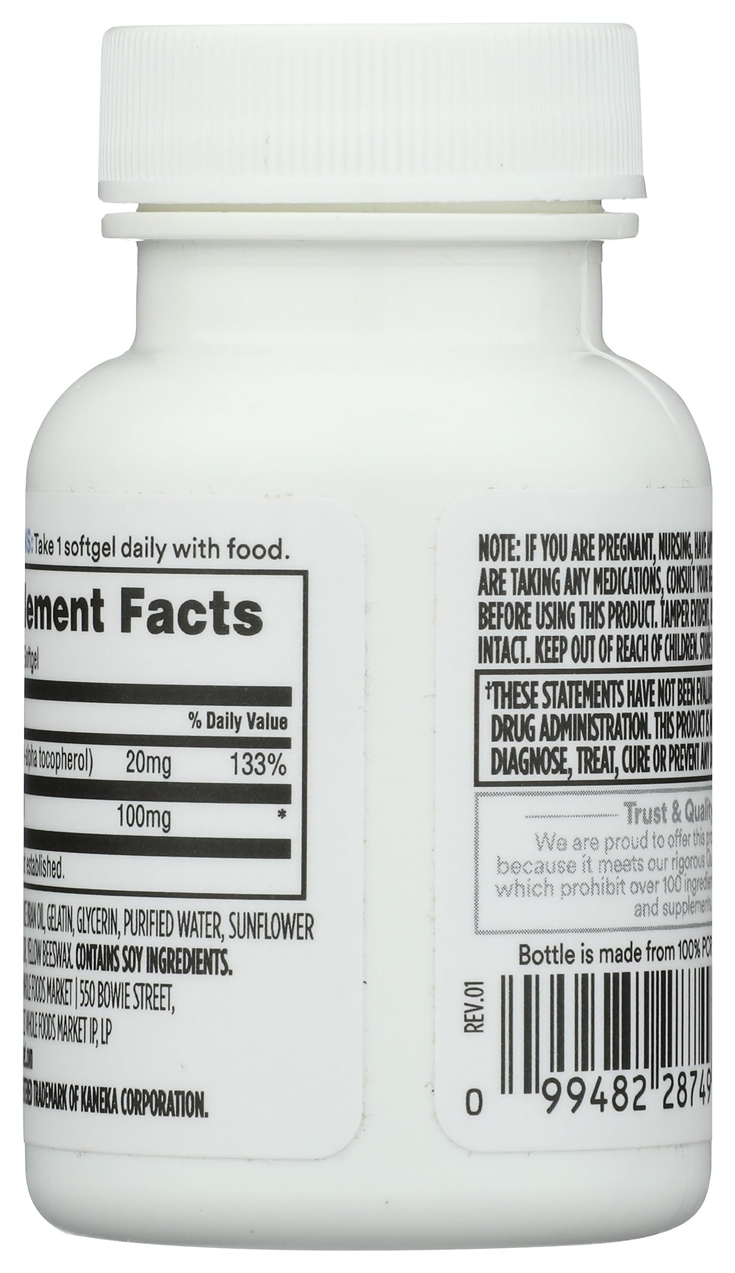 365 by Whole Foods Market CoQ10 100 mg Plus Vitamin E Tablet, 30 Count