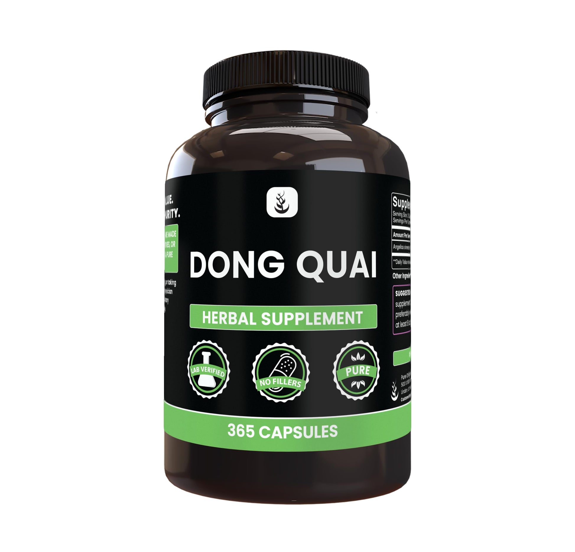 PURE ORIGINAL INGREDIENTS Dong Quai Capsule, 365 Capsules