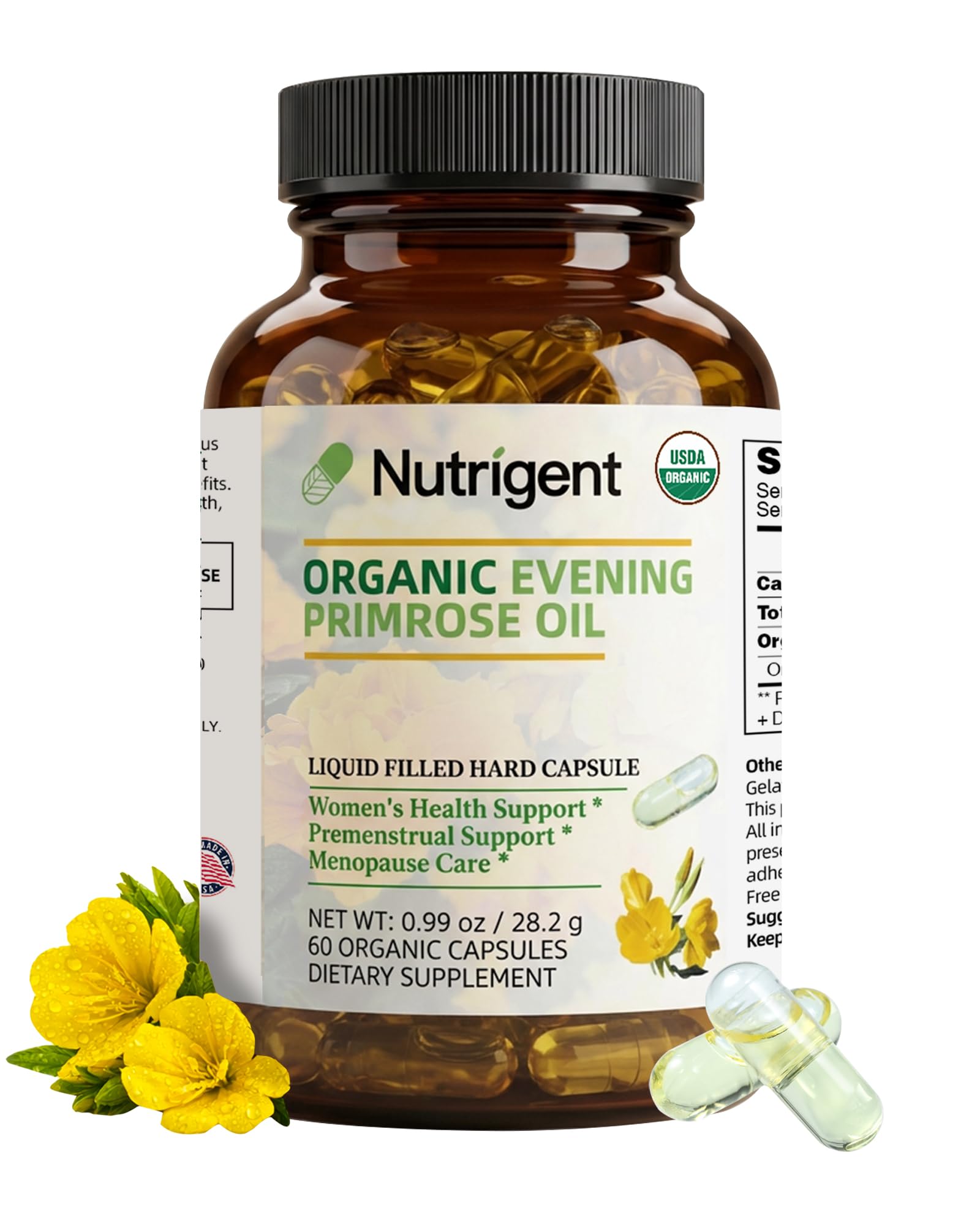 Nutrigent Evening Primrose Oil Capsules, 60 Count