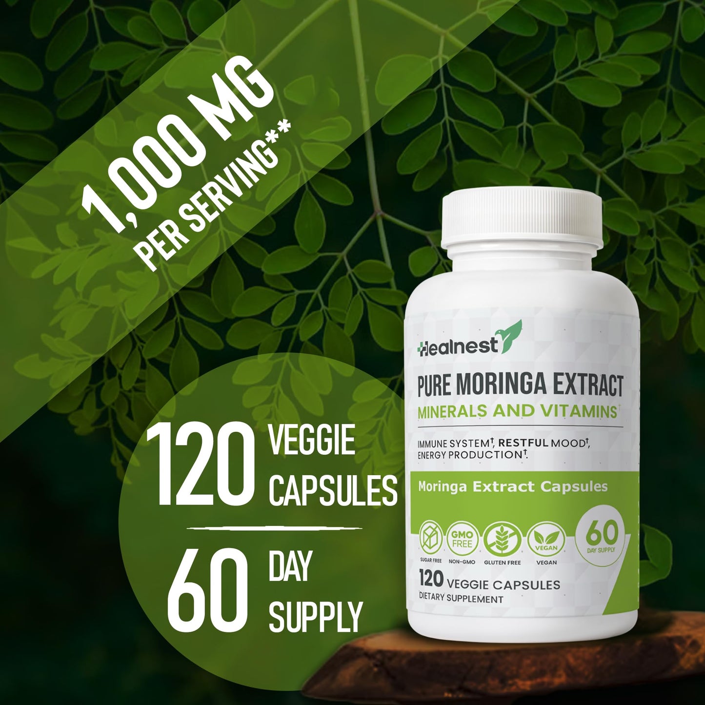 HEALNEST Pure Moringa Extract 120 Capsules