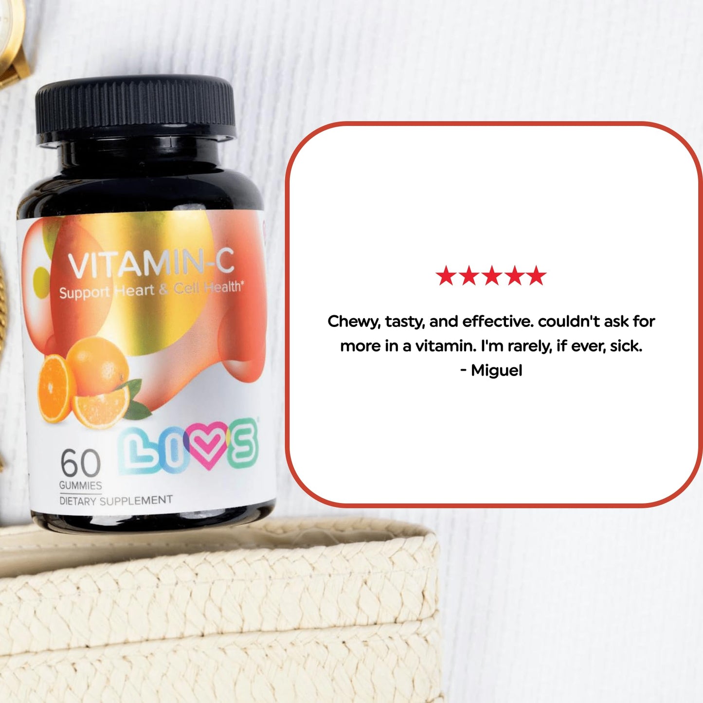 LIVS Vitamin C 250mg Gummies, 60 Count