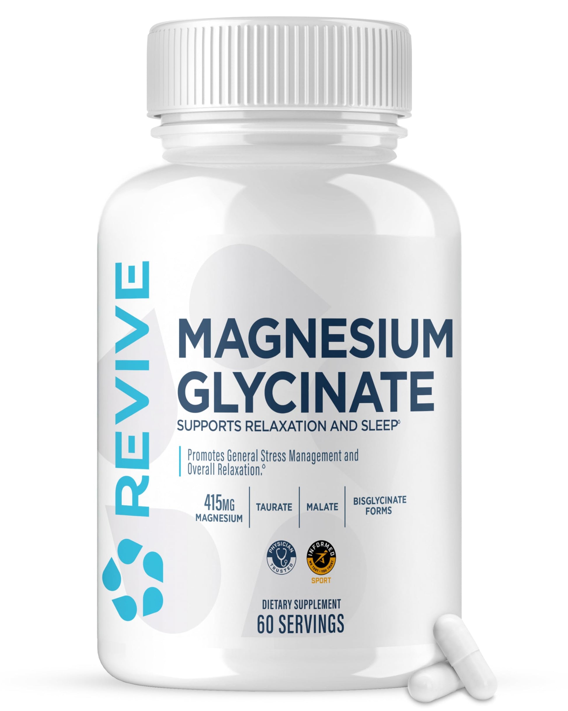 Revive Magnesium Glycinate 200mg Capsules, 120 Count