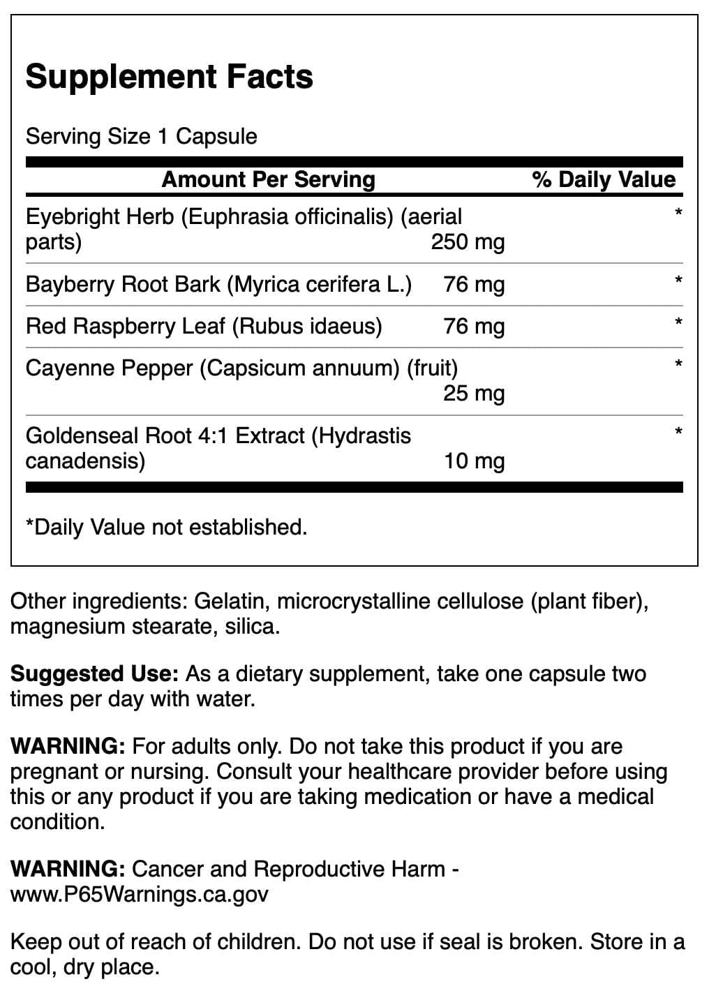 Swanson Herbal Eyebright Combination Capsules 100