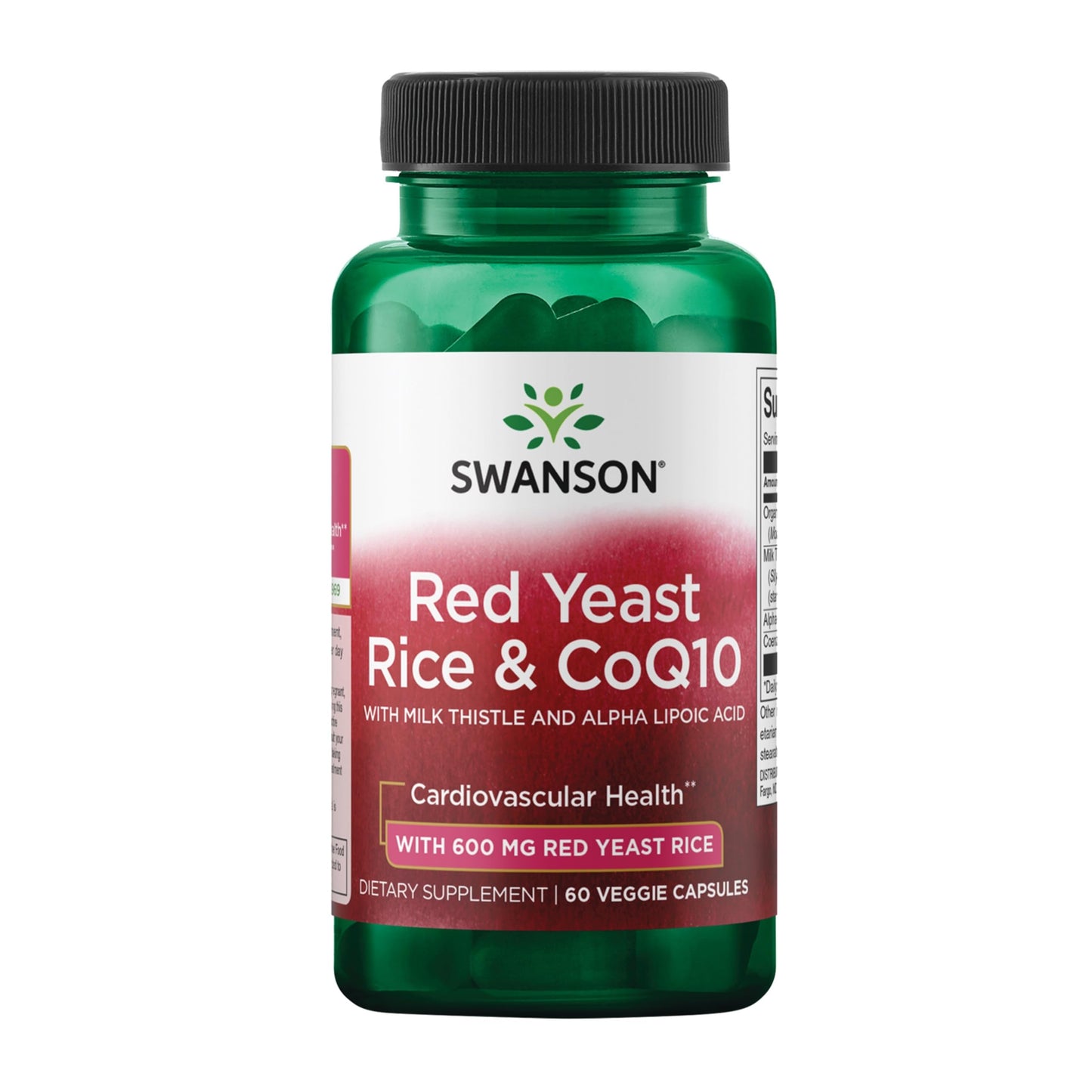 Swanson Traditional Red Yeast Rice & CoQ10 with Milk Thistle and Alpha Lipoic Acid Capsules, 60 Count