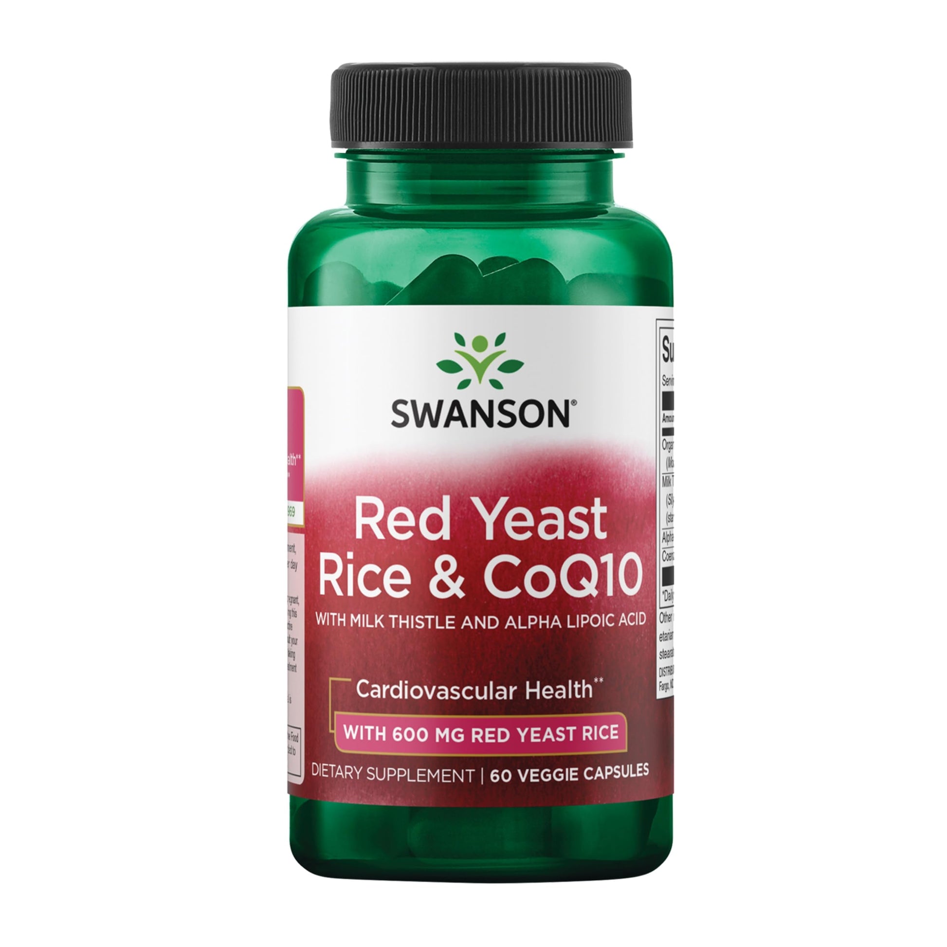 Swanson Traditional Red Yeast Rice & CoQ10 with Milk Thistle and Alpha Lipoic Acid Capsules, 60 Count