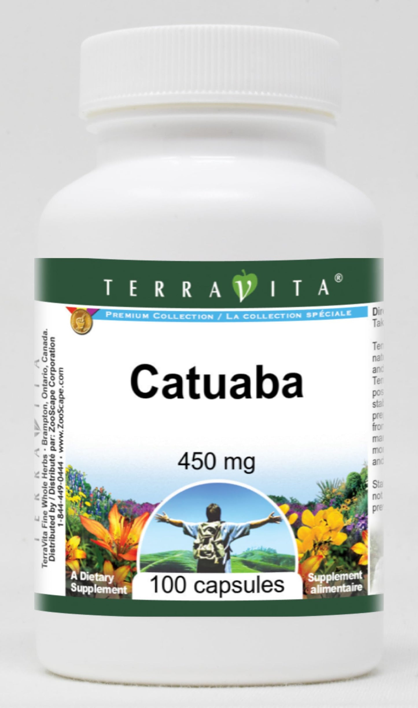 Terravita Catuaba 450 mg Capsules, 300 Count