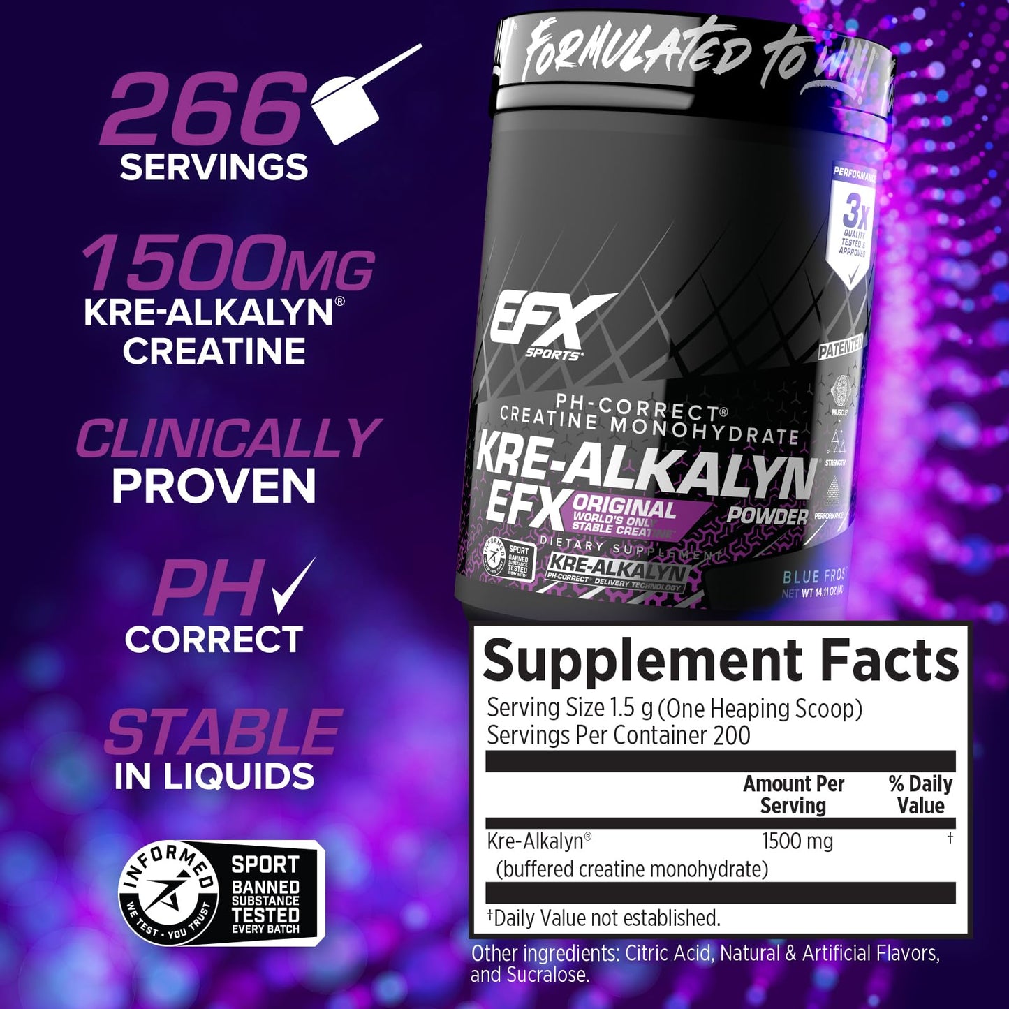 EFX Sports Kre-Alkalyn EFX Powder 200 Servings