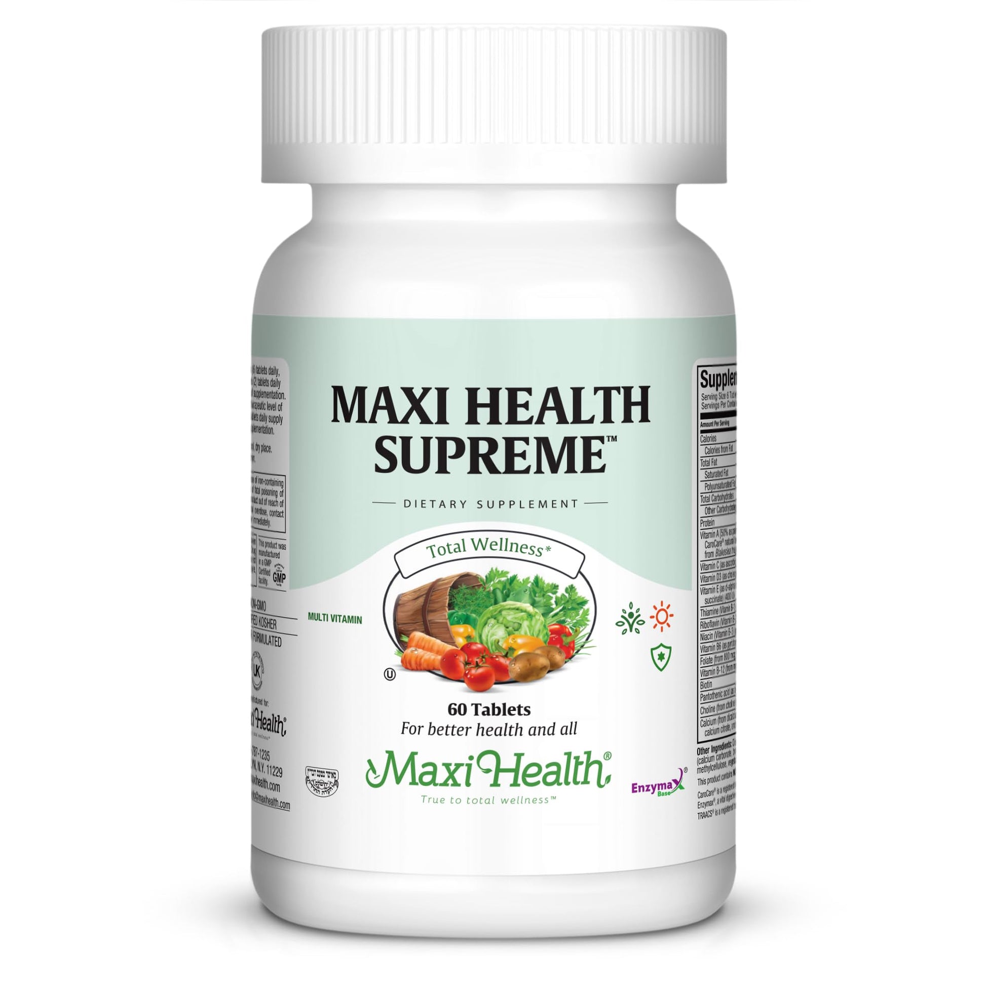 Maxi Health Multivitamin for Men & Women – Supreme High Potency Daily Multi with Minerals, CoQ10 & Antioxidants – Energy, Immune Support, Bone, Heart & Wellness – Vitamin A, C, D, E, B12, B6 & Biotin Capsule 60 Count