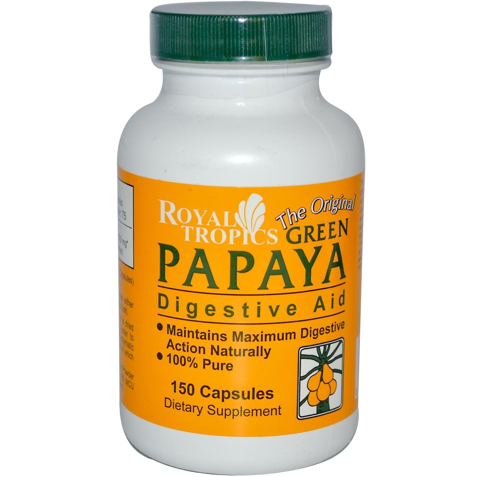 Royal Tropics Green Papaya Digestv Capsules 600