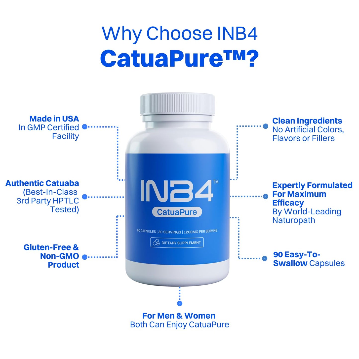 INB4 Catuaba Bark Extract (CatuaPure) 1200mg Capsule 1 Count