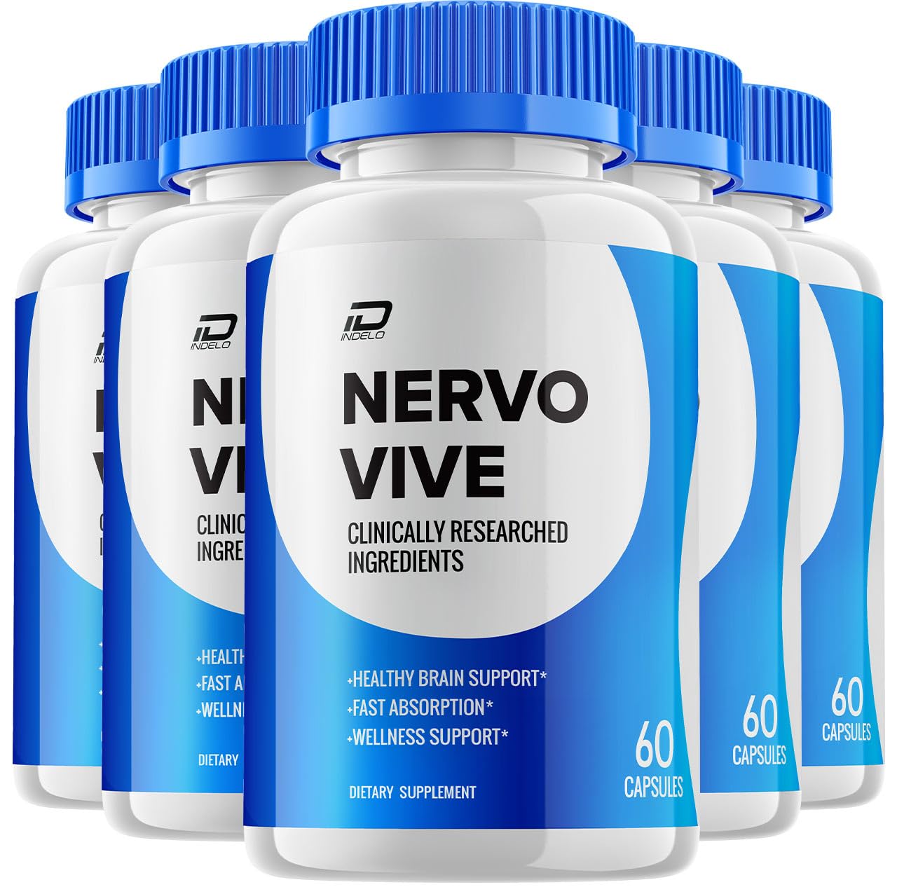 Indelo Nervo Vive Brain Supplement Capsules, 300 Capsules
