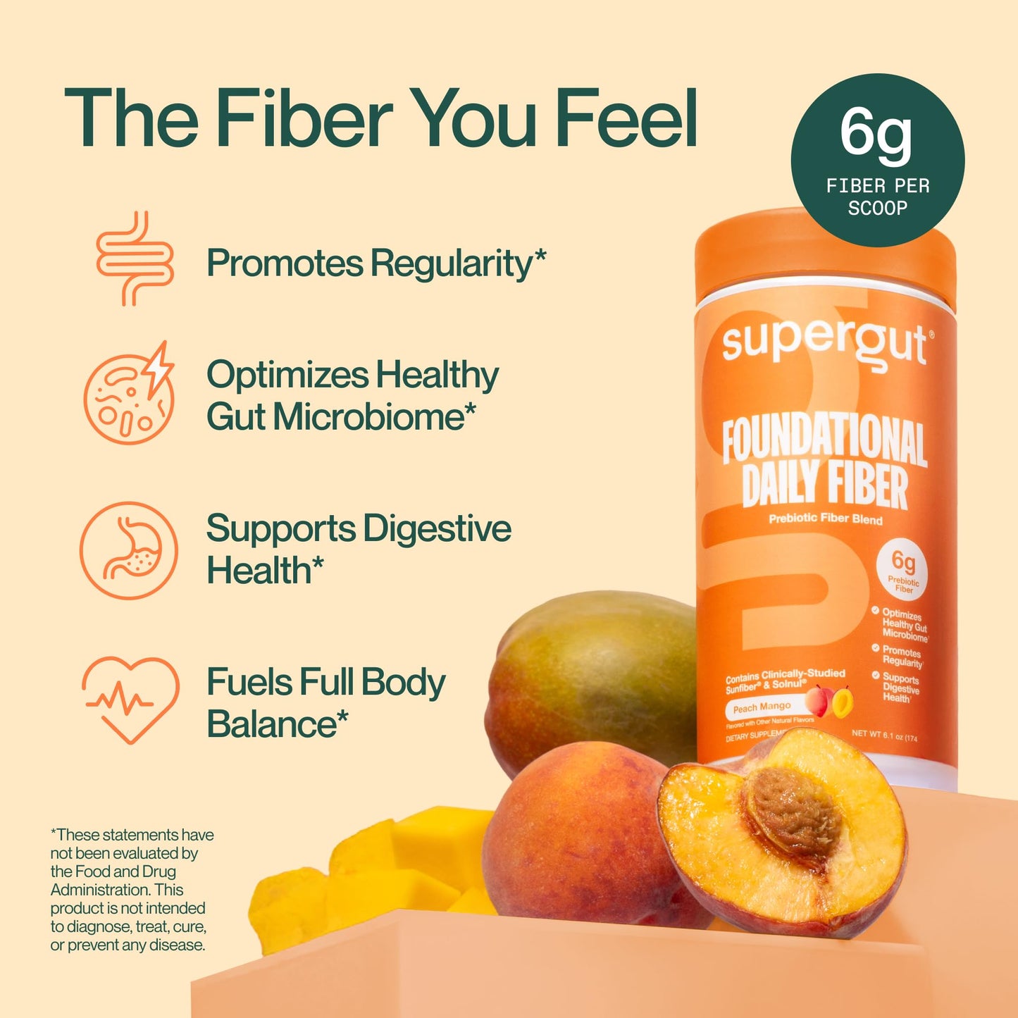 Supergut Foundational Daily Fiber Powder, 6.1 Ounces
