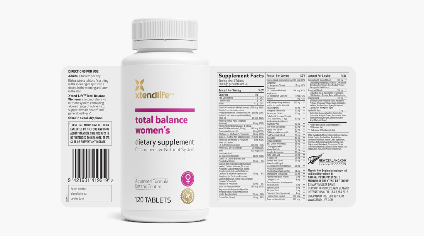 Xtendlife Total Balance Women’s Daily Multivitamin Tablets 120