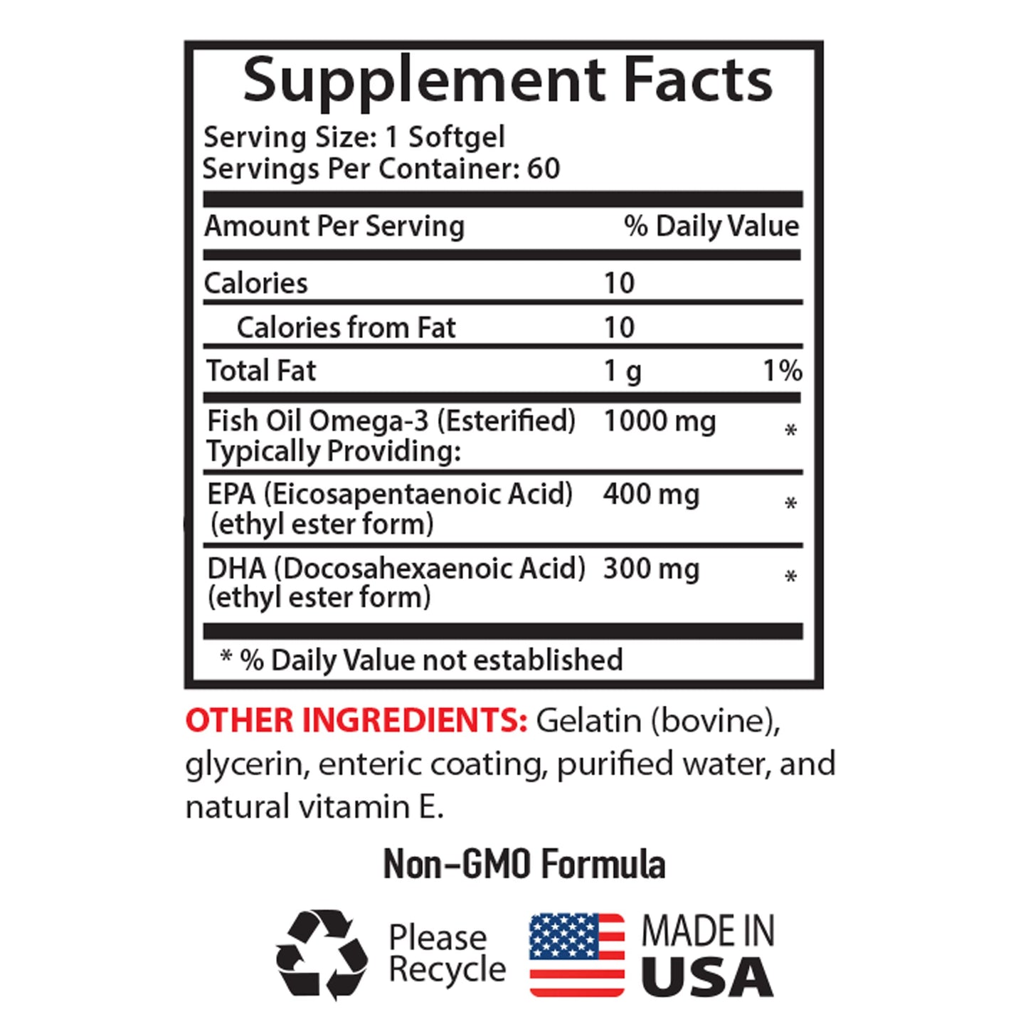 Sport Supplements Omega-3 8060 Fish Oil Softgels, 180 Count