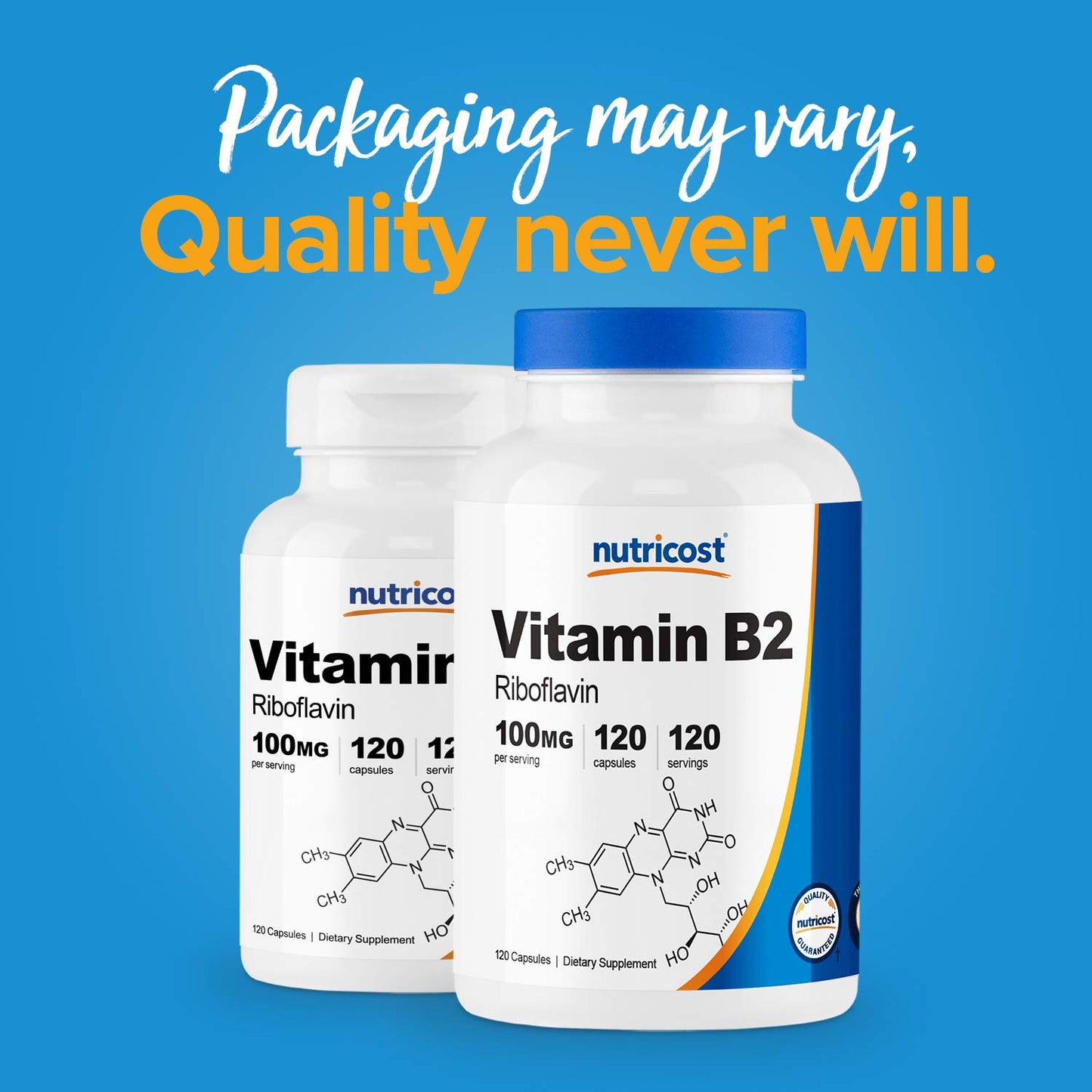 Nutricost Vitamin B2 (Riboflavin) 100mg Capsules, 120 Count