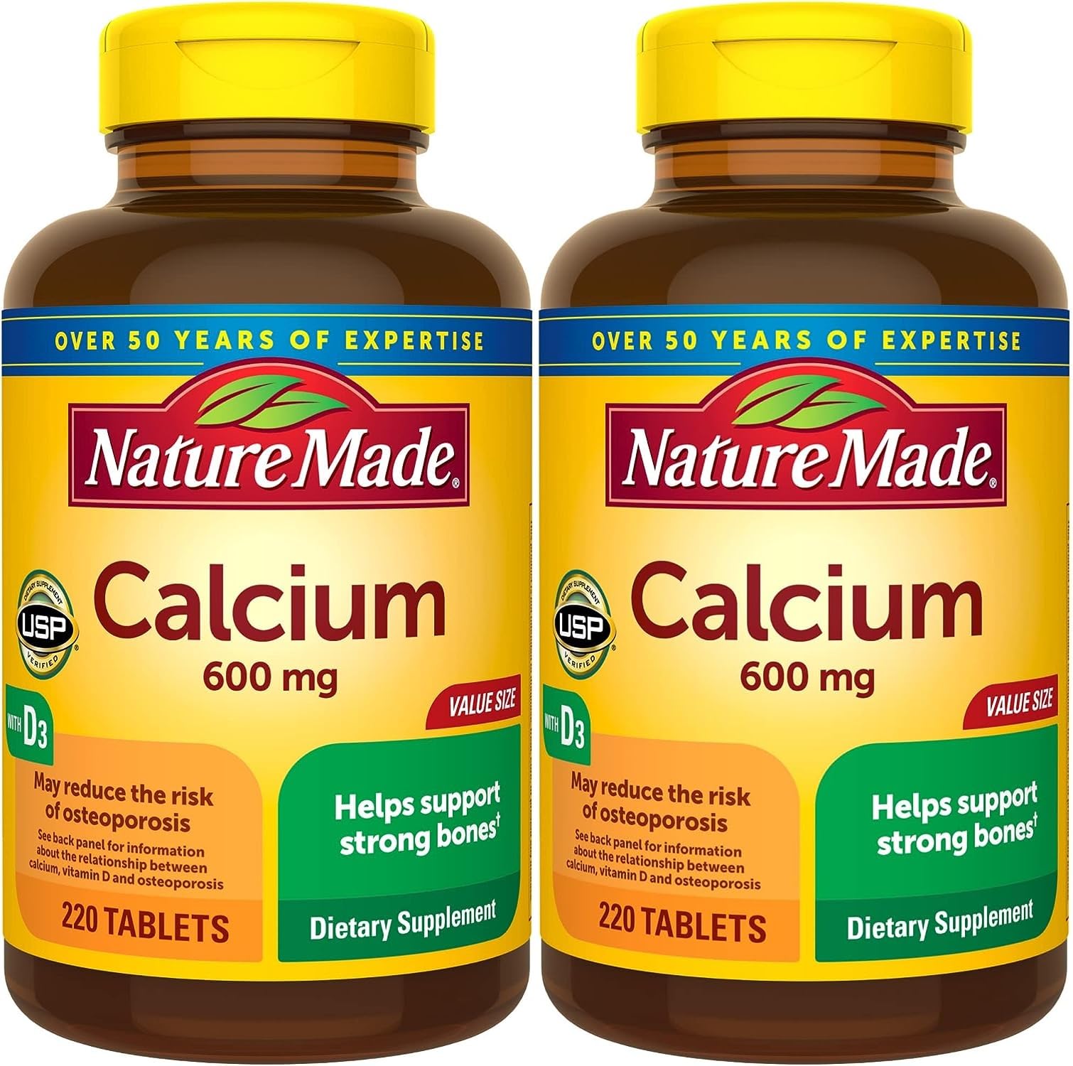 Nature Made Calcium 600 mg with Vitamin D3 Tablets, 440 Tablets