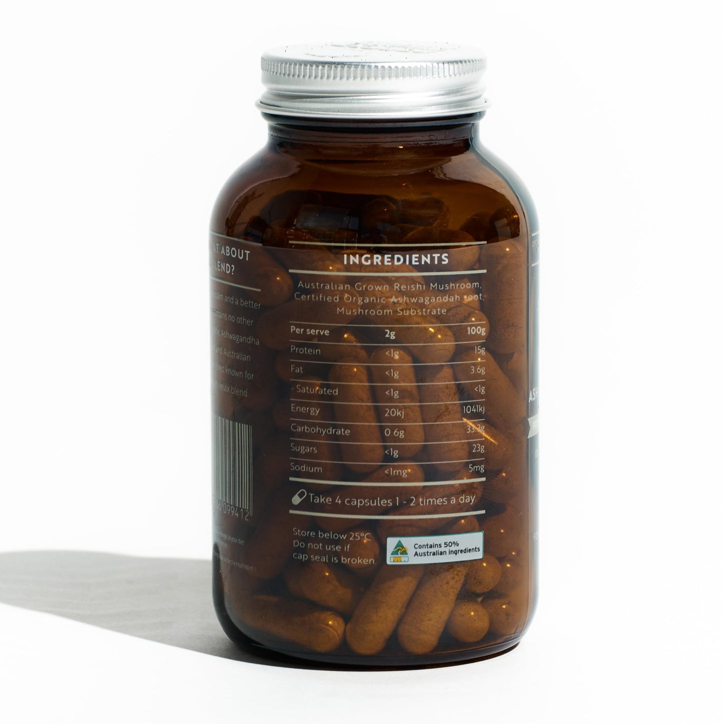 Forest Super Foods Organic Relax Whole Food Blend (50% Ashwagandha + 50% Reishi) Powder, 250 oz