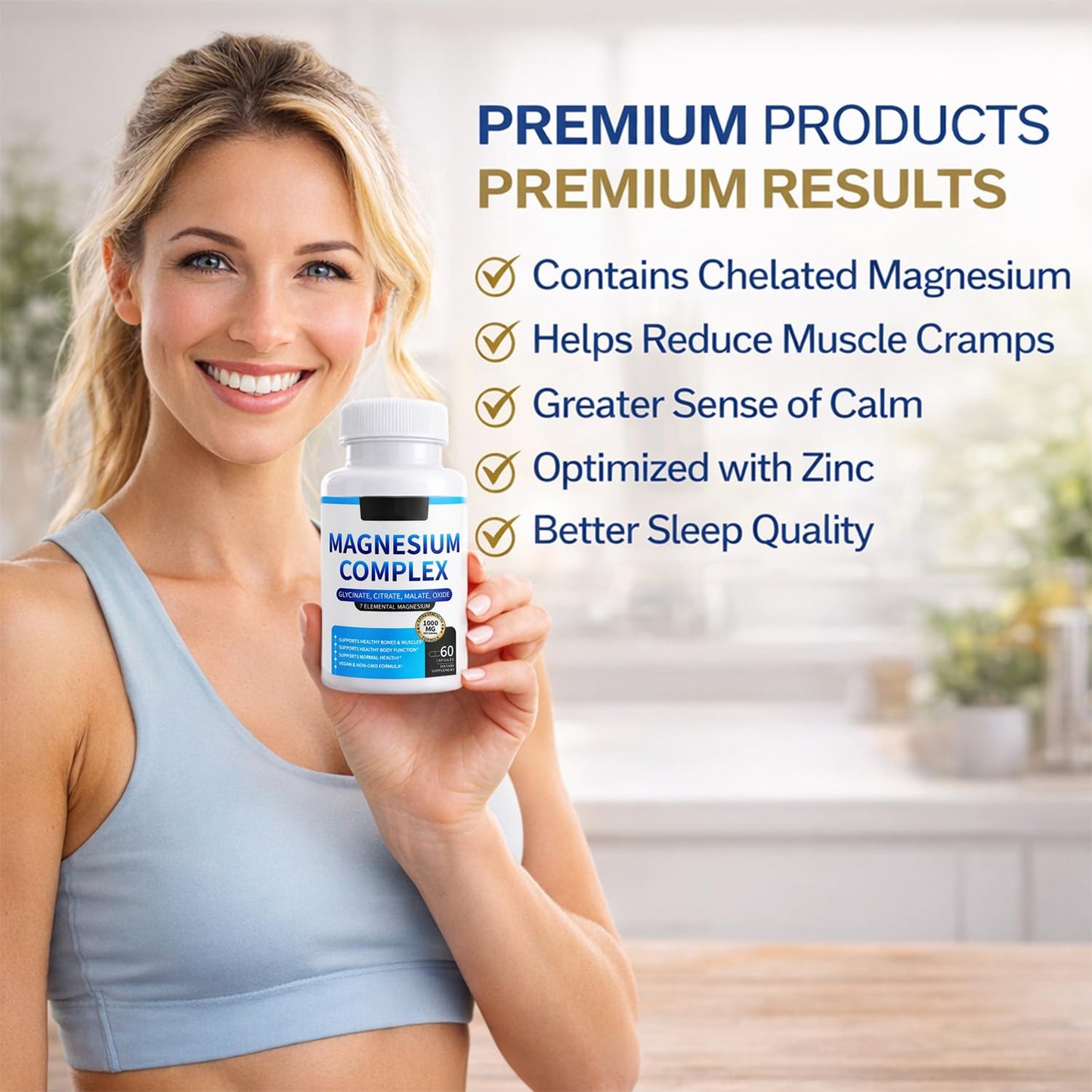 ElixAid Magnesium Complex for Women & Men 1000mg Capsule, 60 Capsules