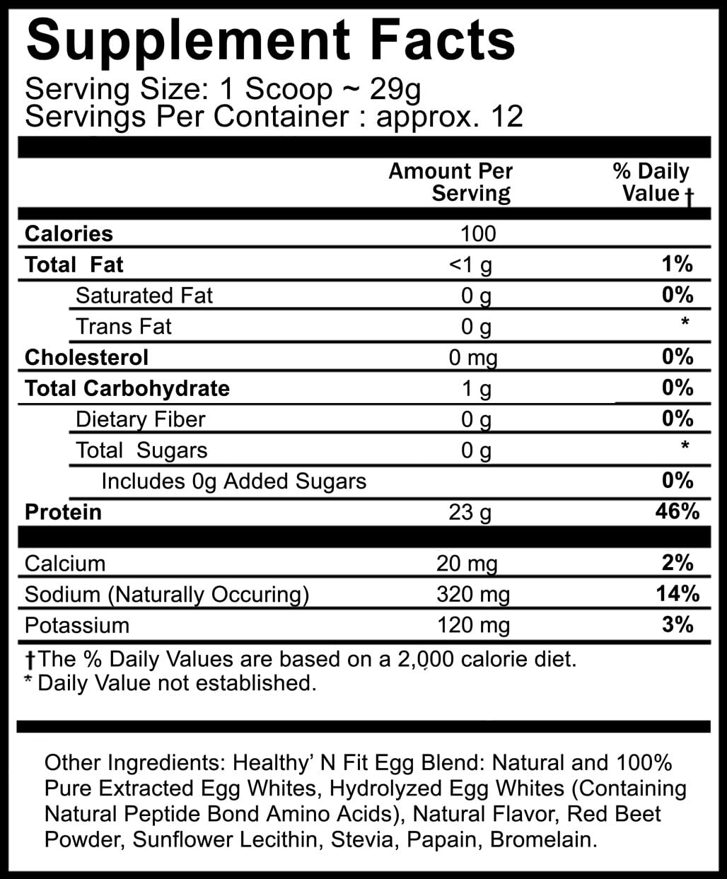 Healthy 'N Fit 100 Percent Egg Protein Powder, Strawberry Passion, 32 Servings