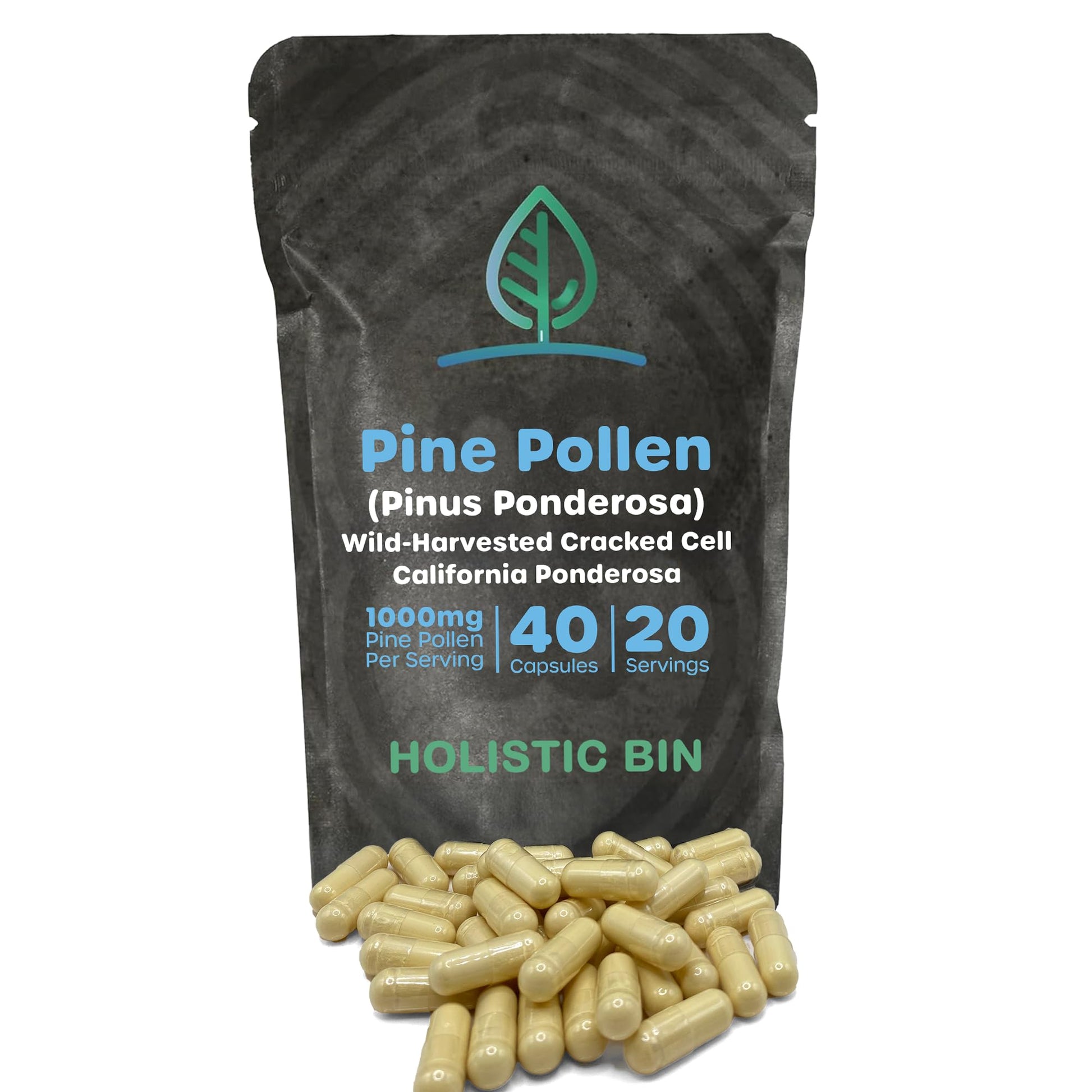 Holistic Bin Pine Pollen Capsules 500mg, 40 Capsules