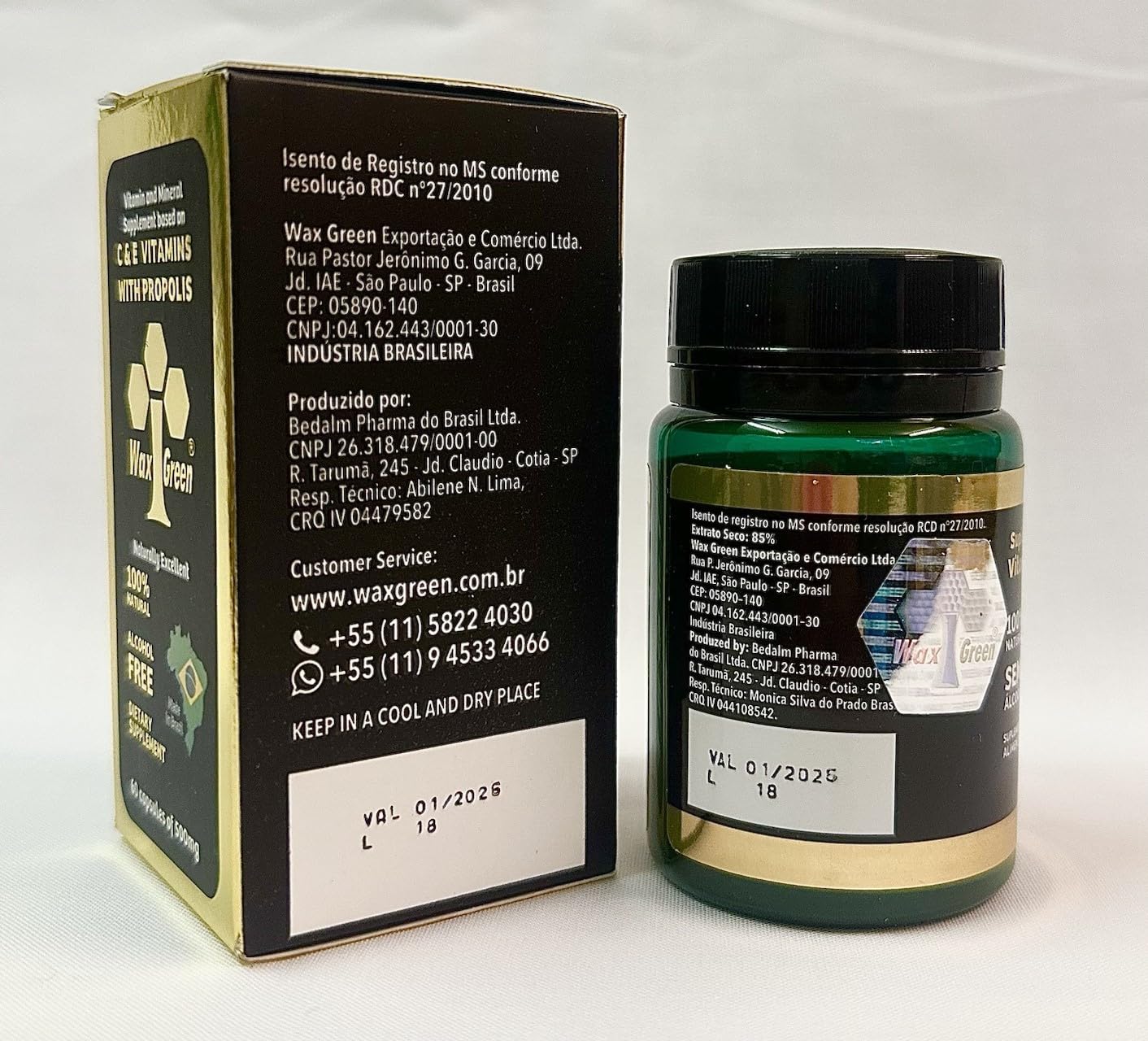 Wax Green Brazil Bee Propolis 500mg Softgel, 240 Count