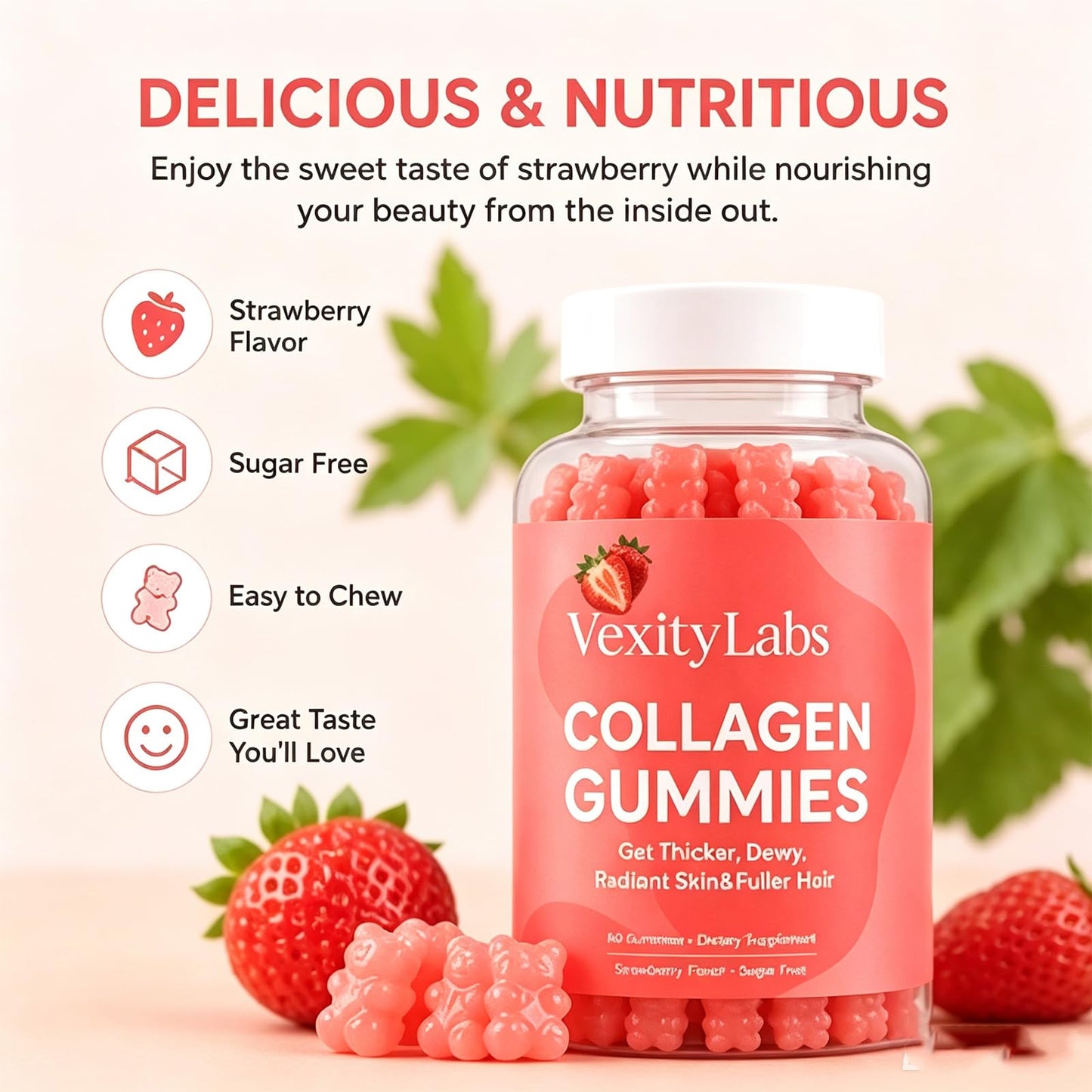 Xarewx Vexity Labs Collagen Gummies, 60 Count