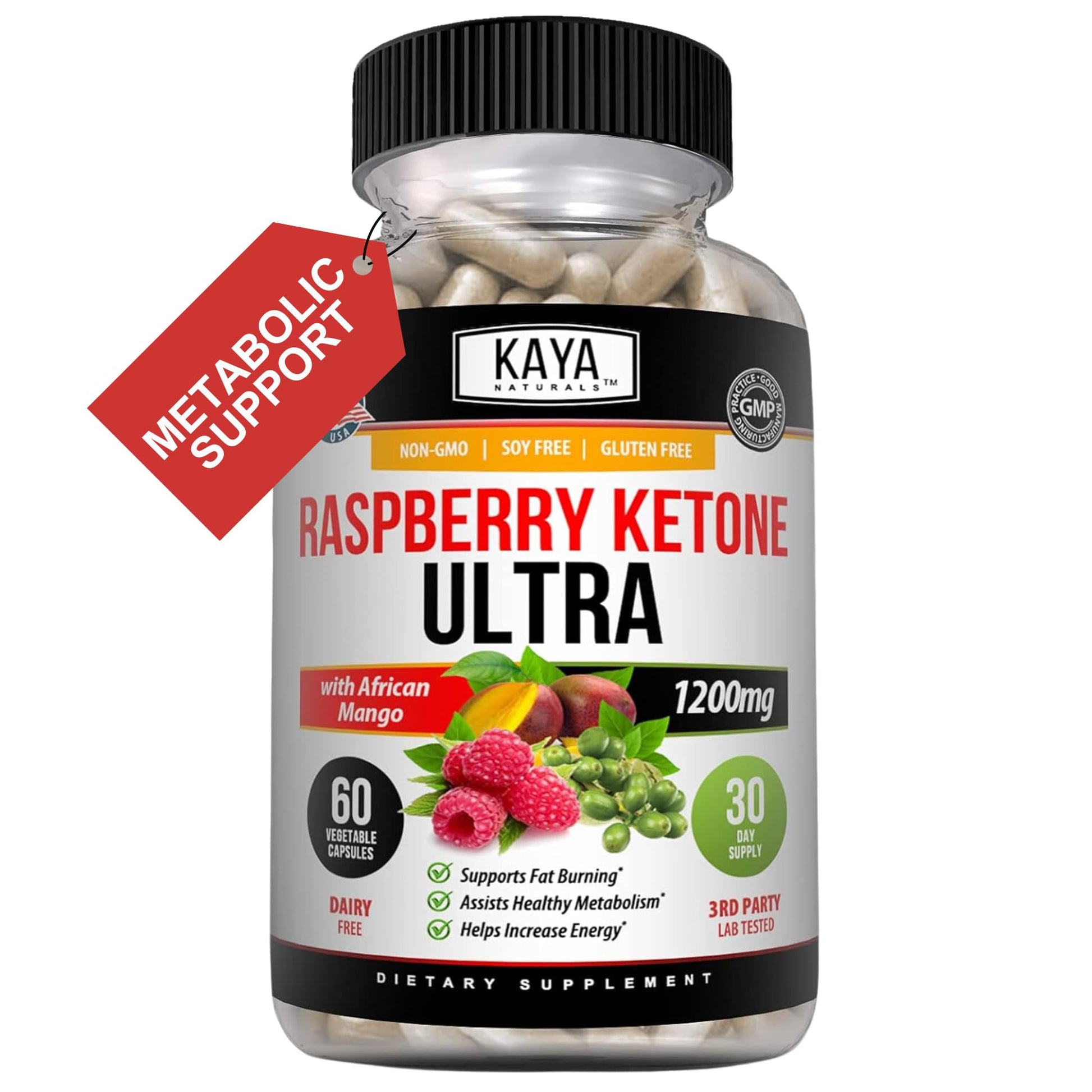 Kaya Naturals Raspberry Ketone Diet Capsule 60 Count