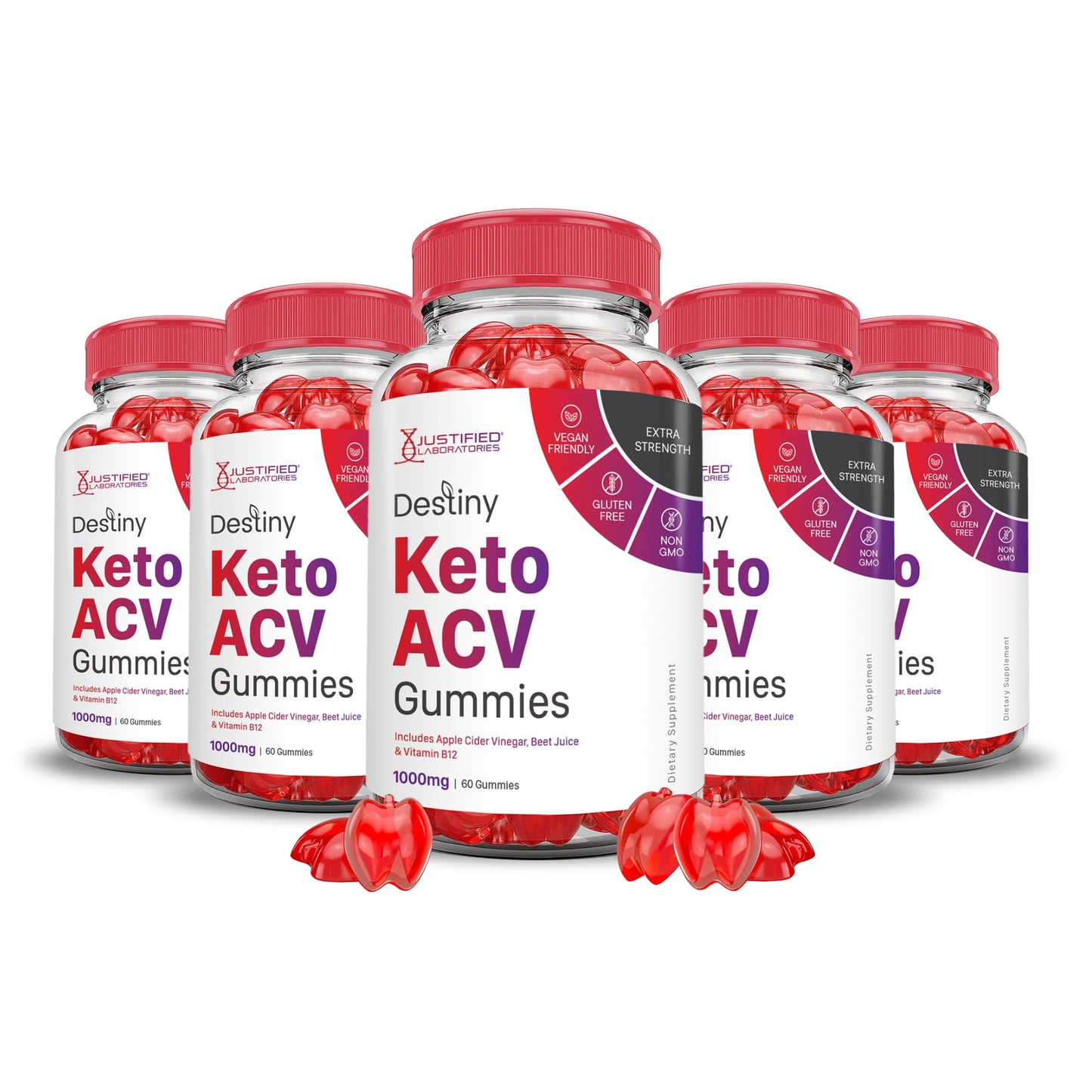 Justified Laboratories Destiny Keto ACV Gummies 300 Gummies
