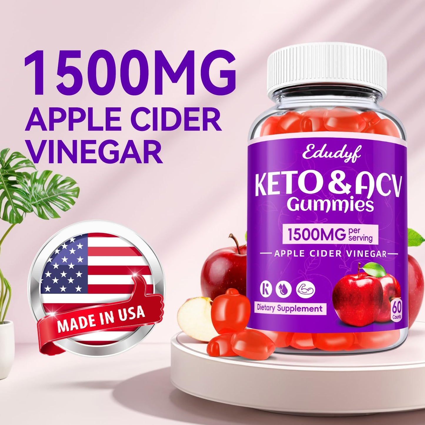EDUDYF Keto ACV Gummies 120 Count