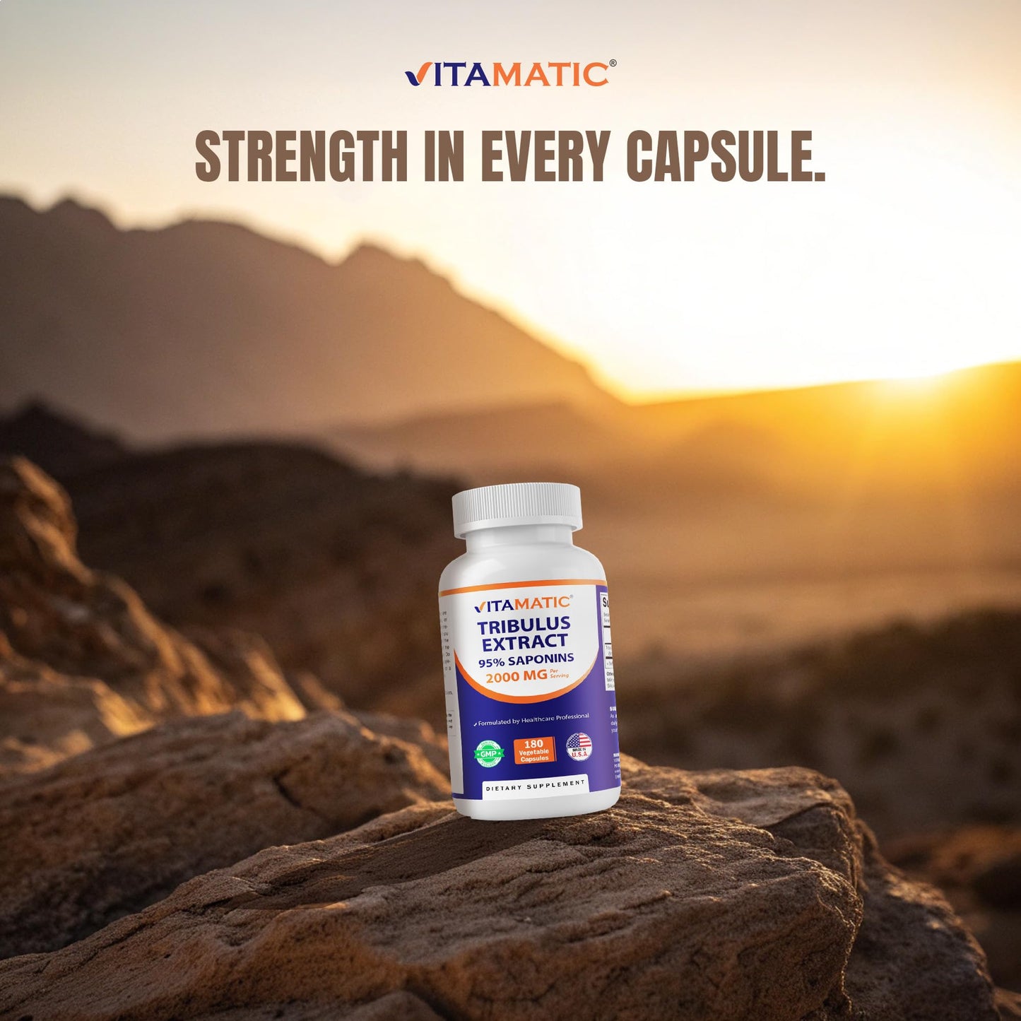 Vitamatic Tribulus Terrestris for Men Capsules, 180 Count