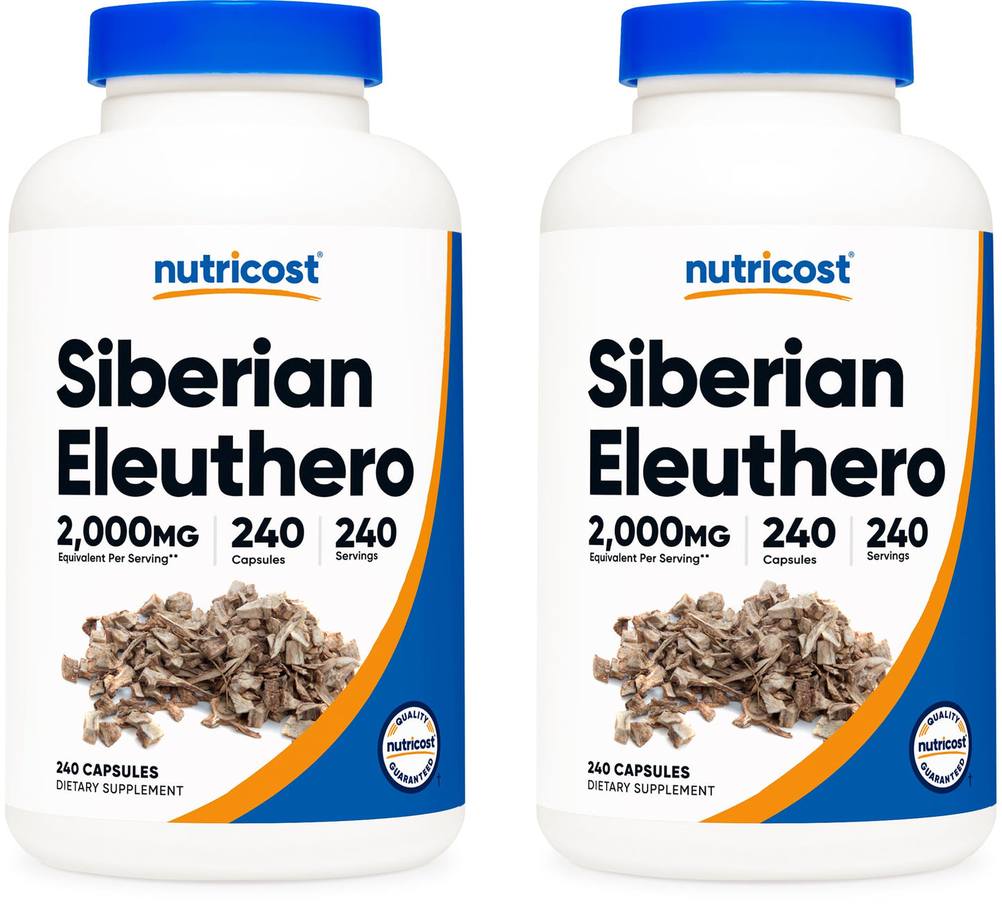 Nutricost Siberian Eleuthero 500mg Capsules, 2 Bottles, Gluten Free & Non-GMO