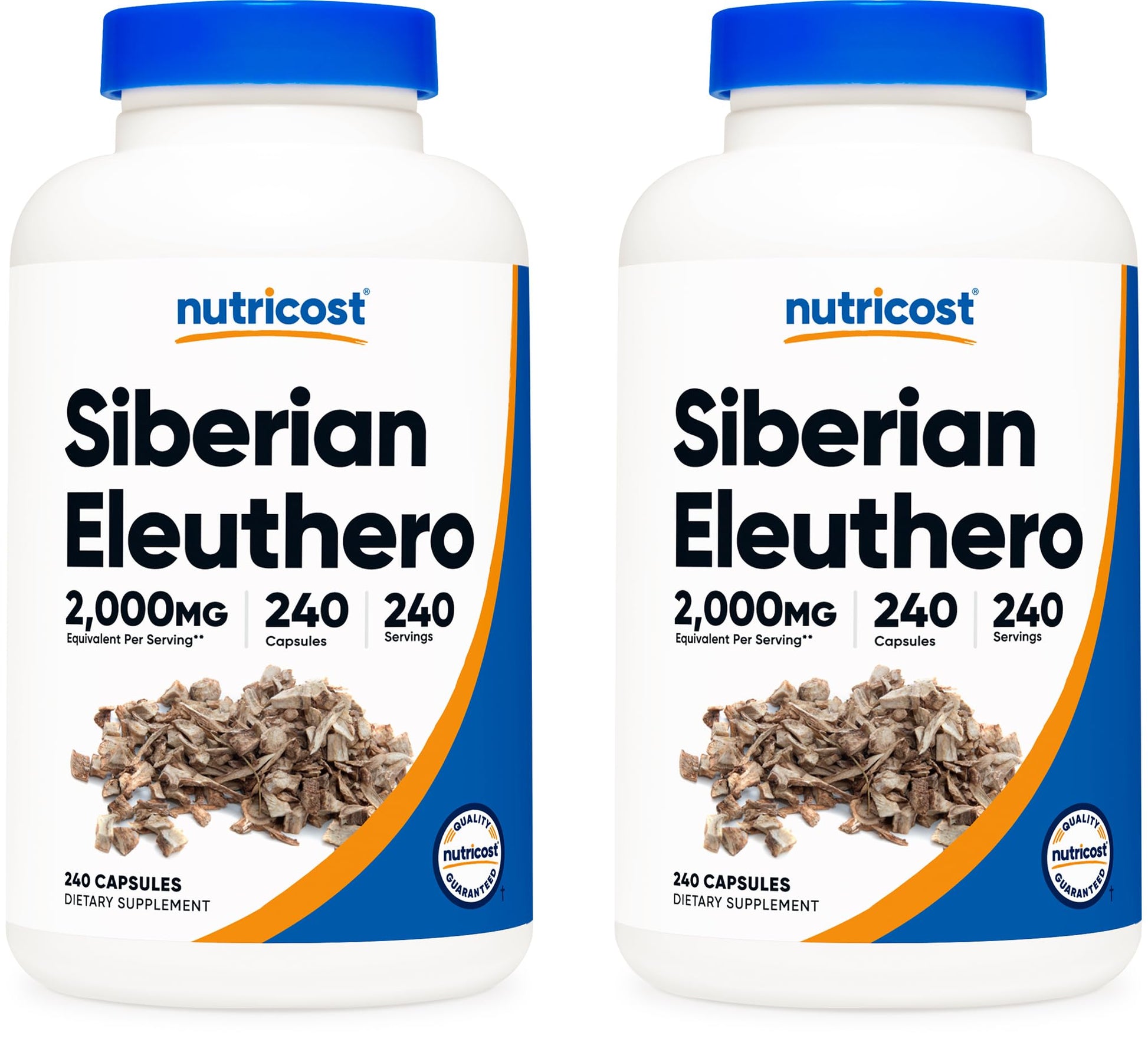 Nutricost Siberian Eleuthero 500mg Capsules, 2 Bottles, Gluten Free & Non-GMO