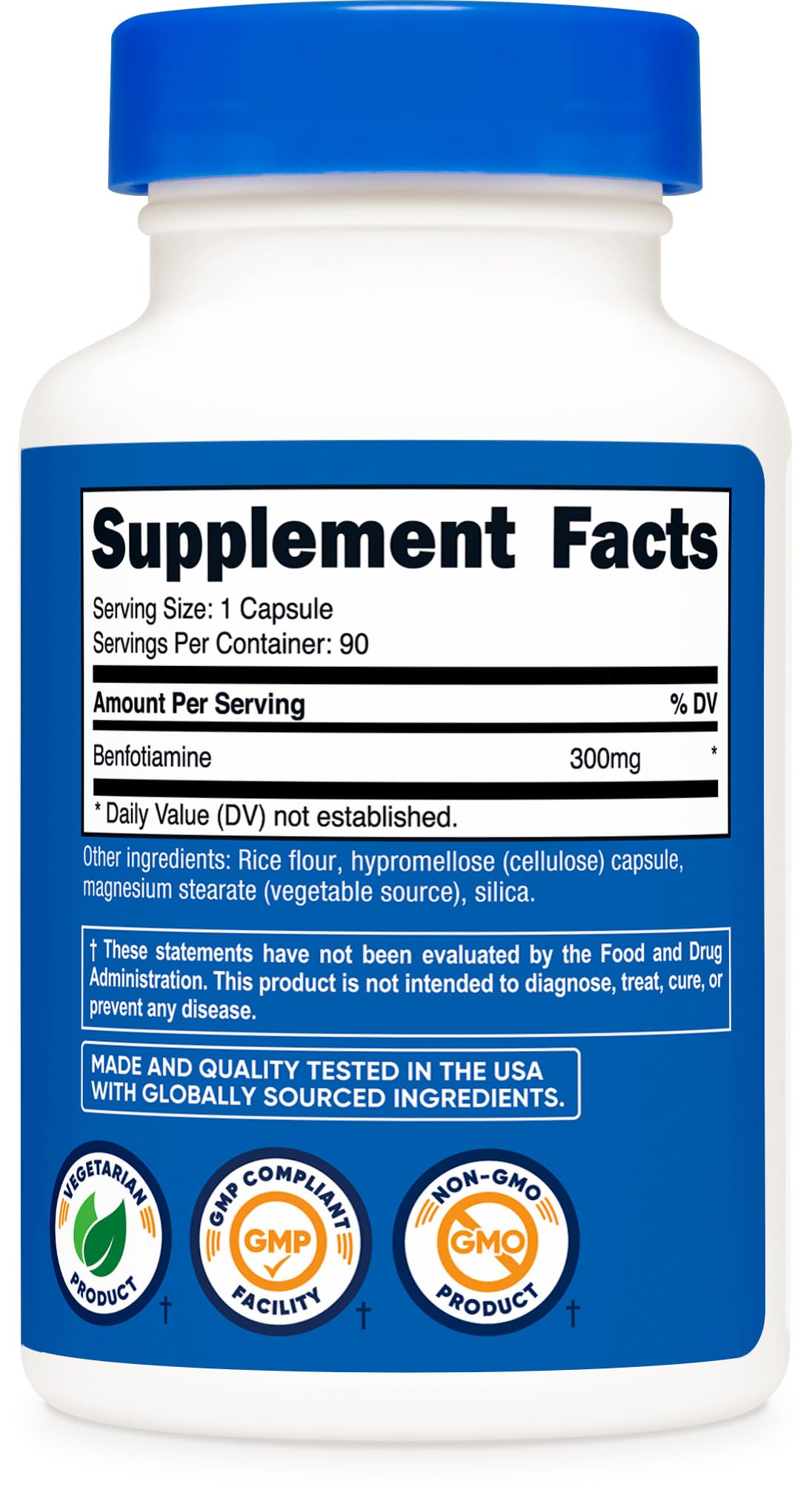 Nutricost Benfotiamine 300mg Capsule, 90 Capsules