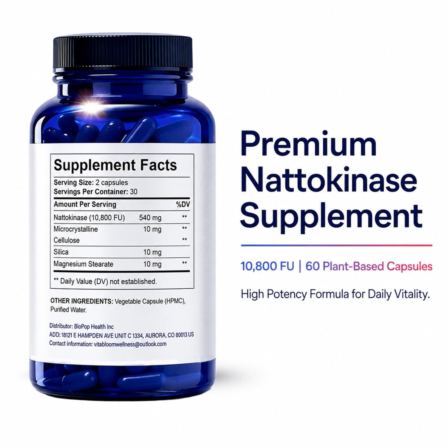 PurrVita Nattokinase 10800 fu Softgels, 60 Count