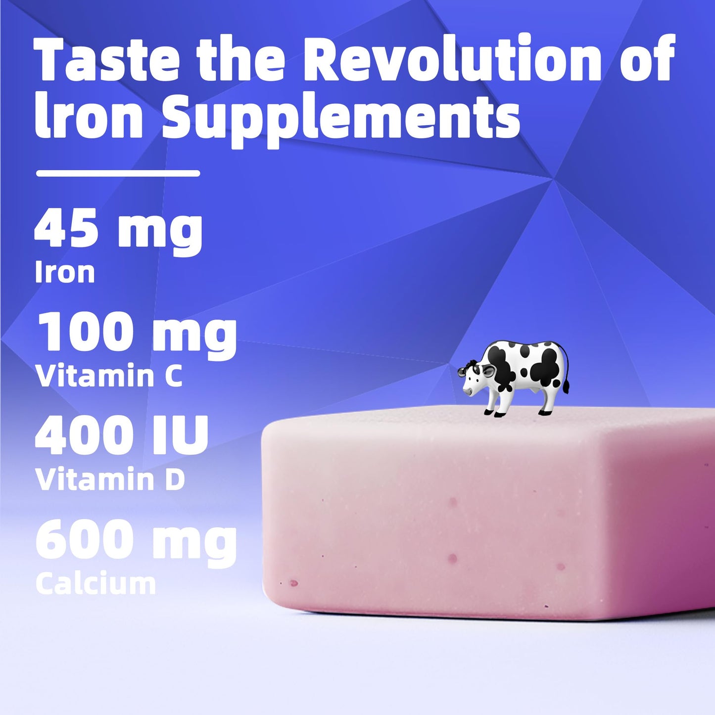 Allcoovita Iron Soft Chews Supplement with Vitamin C 60 Count