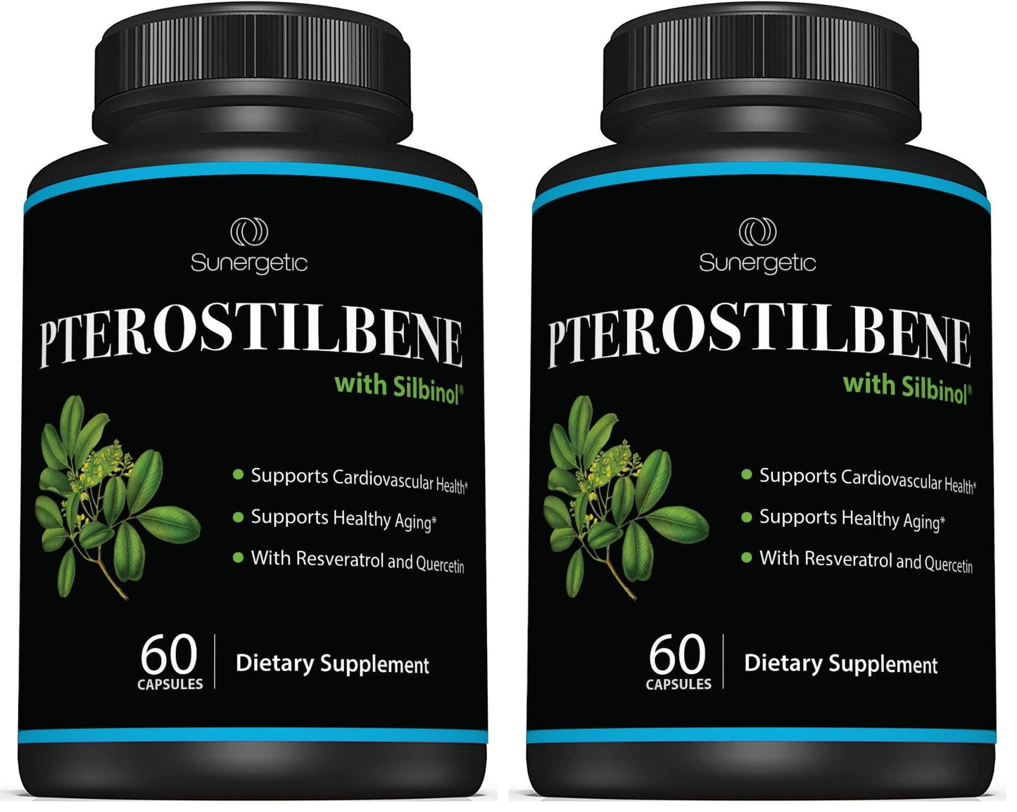 Sunergetic Pterostilbene with Resveratrol & Quercetin Capsules 120 Count
