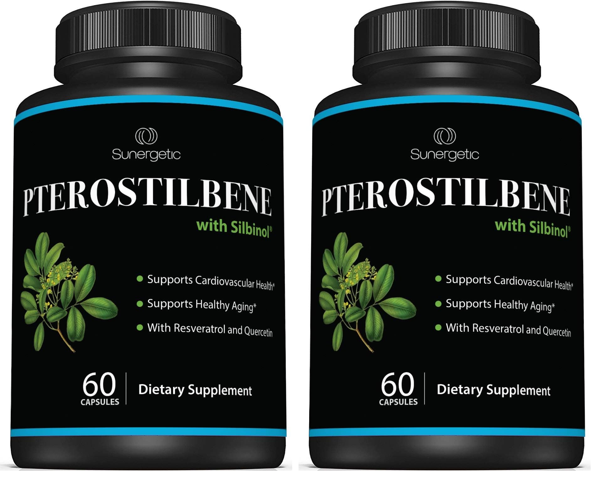 Sunergetic Pterostilbene with Resveratrol & Quercetin Capsules 120 Count