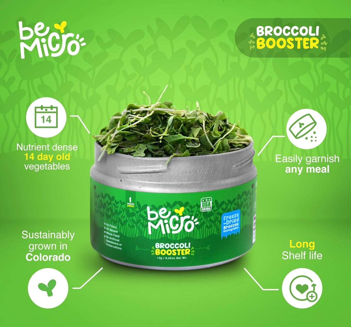 BeMicro Whole Food Microgreens Powder 0.42 oz