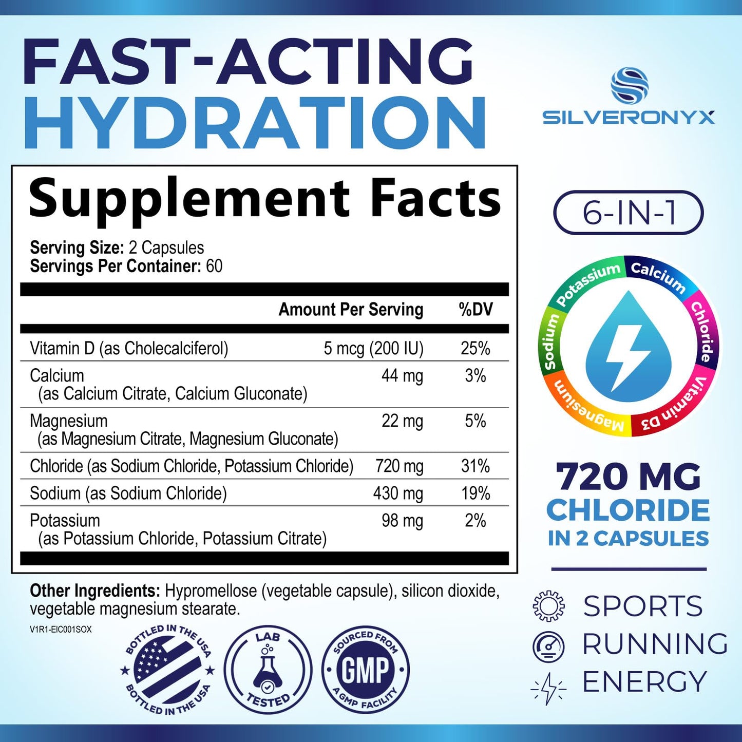 Silveronyx Electrolytes Supplement Capsule 120 Capsules