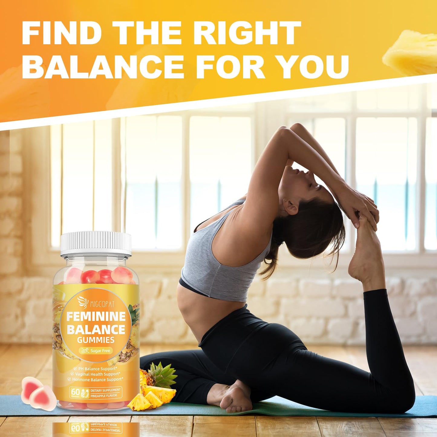 Migcopat Premium Feminine Balance Gummies, 120 Gummies