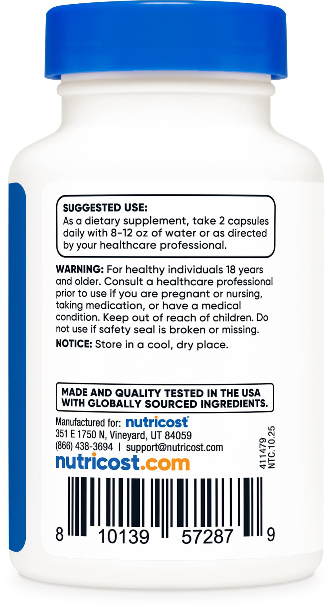 Nutricost Berberine HCl 1200mg Capsule, 60 Count