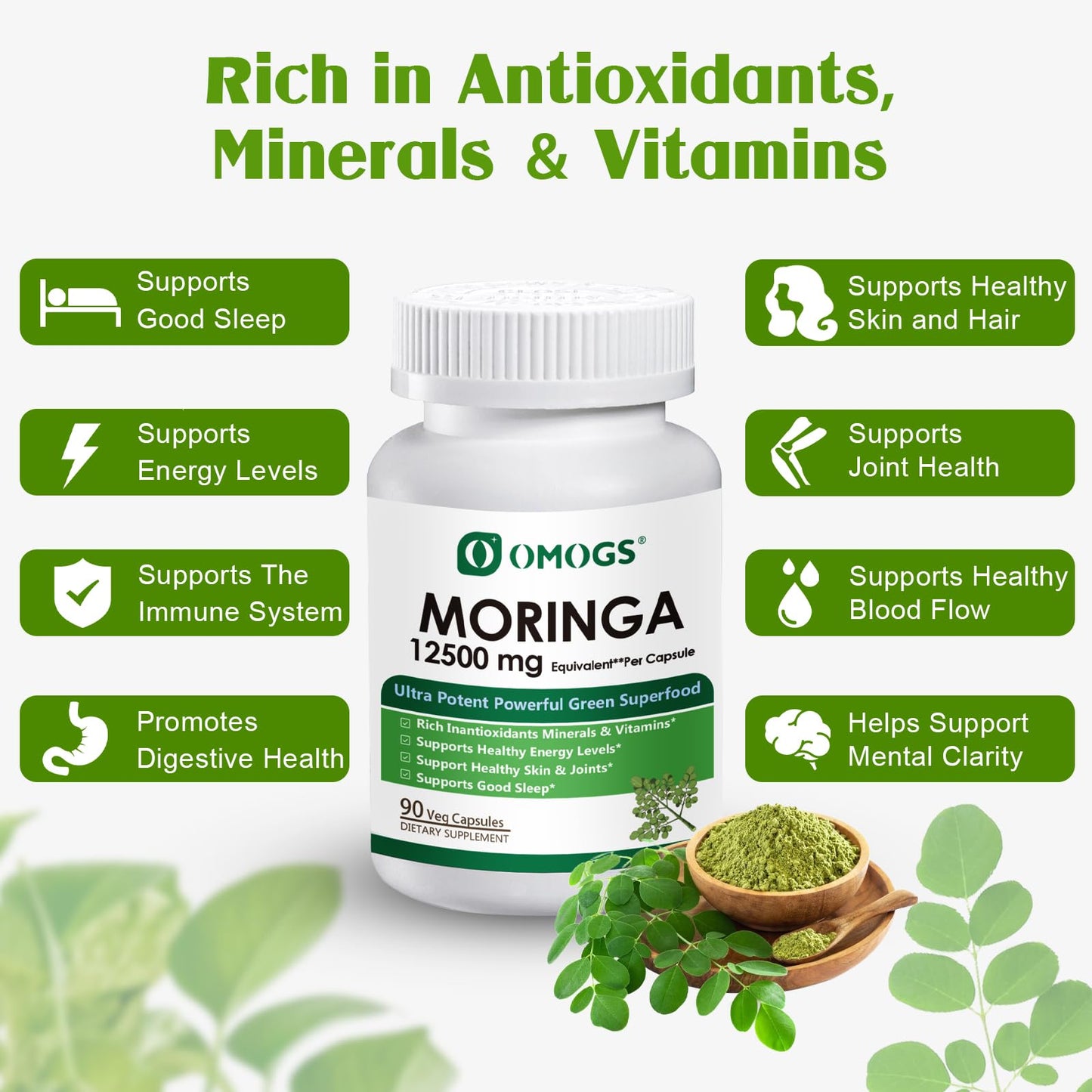 OMOGS Moringa Capsules Capsule, 1 Count