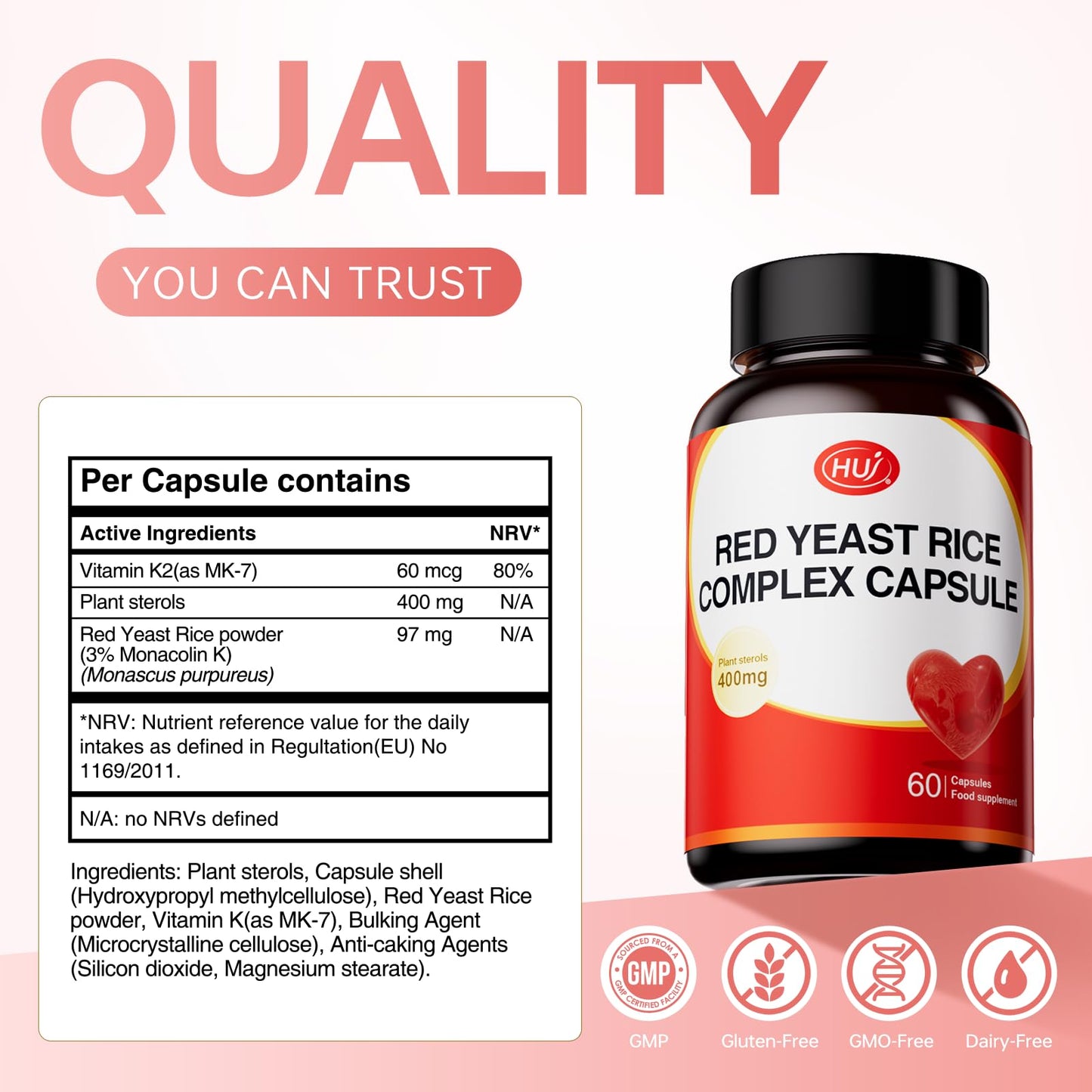 HUJ Red Yeast Rice Complex Capsule 60 Capsules