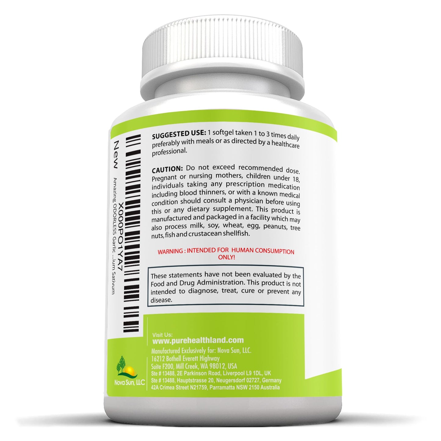 Pure Healthland Odorless Garlic & Parsley Supplement Softgels, 100 Count