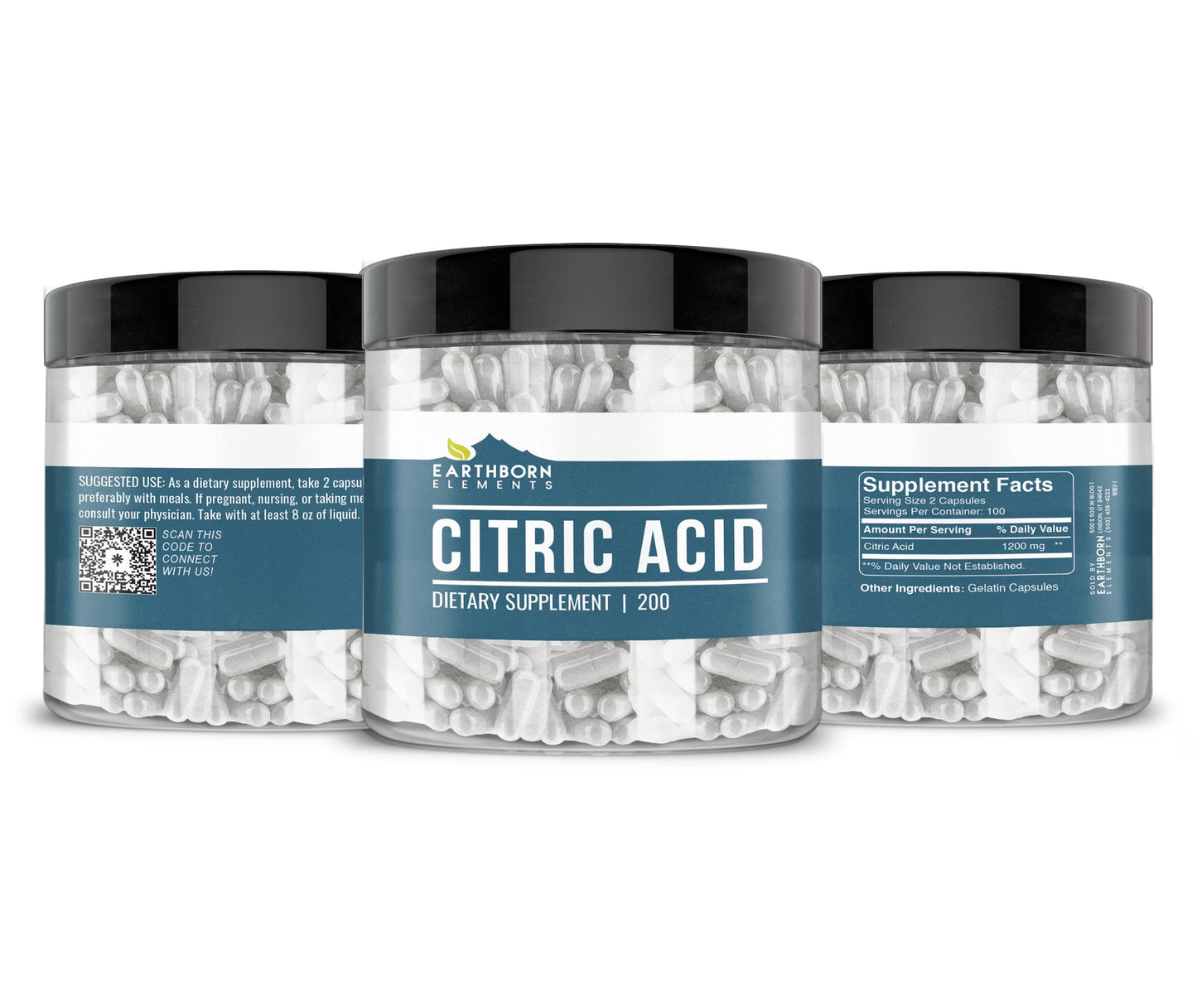 Earthborn Elements Citric Acid 200 Capsules