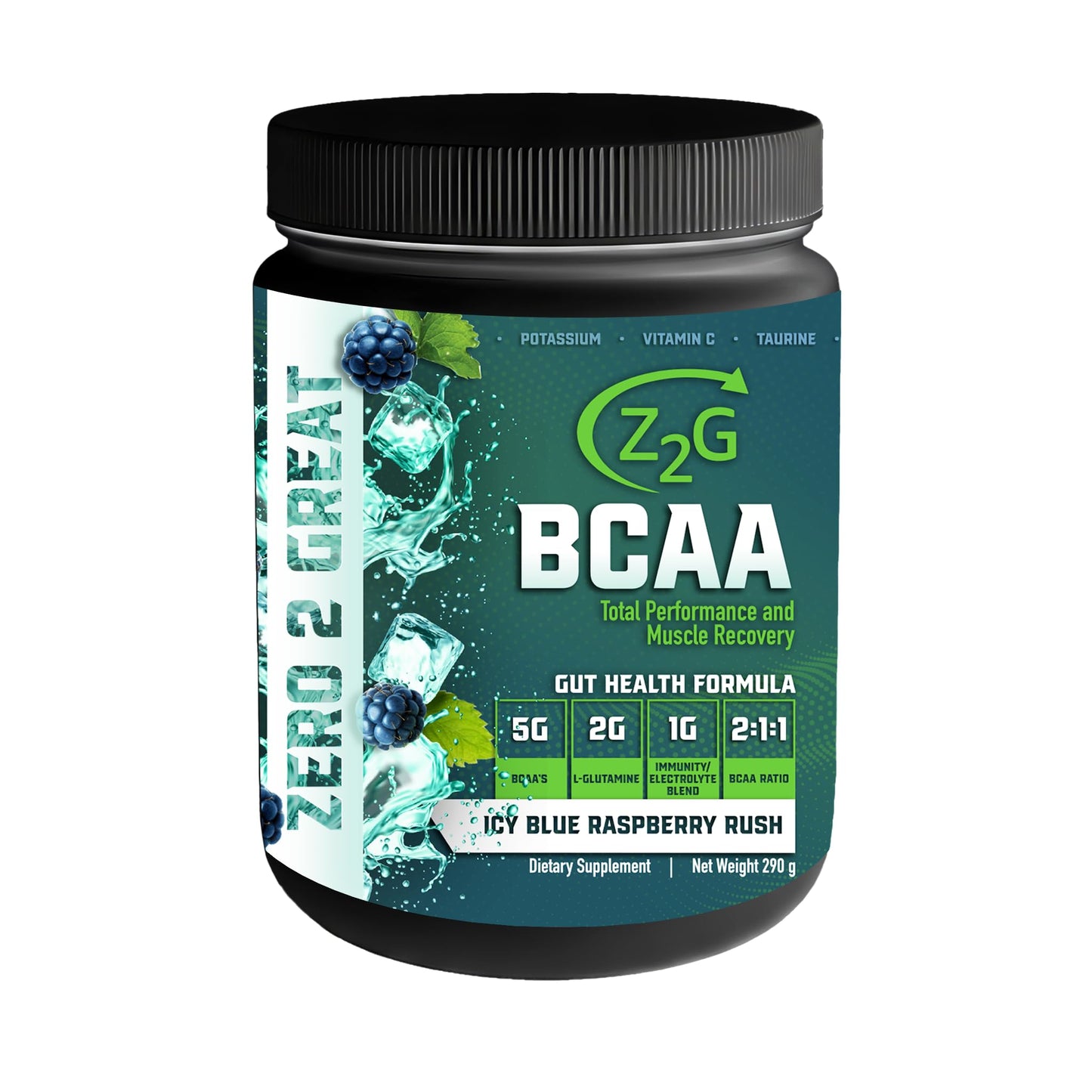 Z2G ICY Blue Raspberry Rush BCAA Powder 10.23 oz