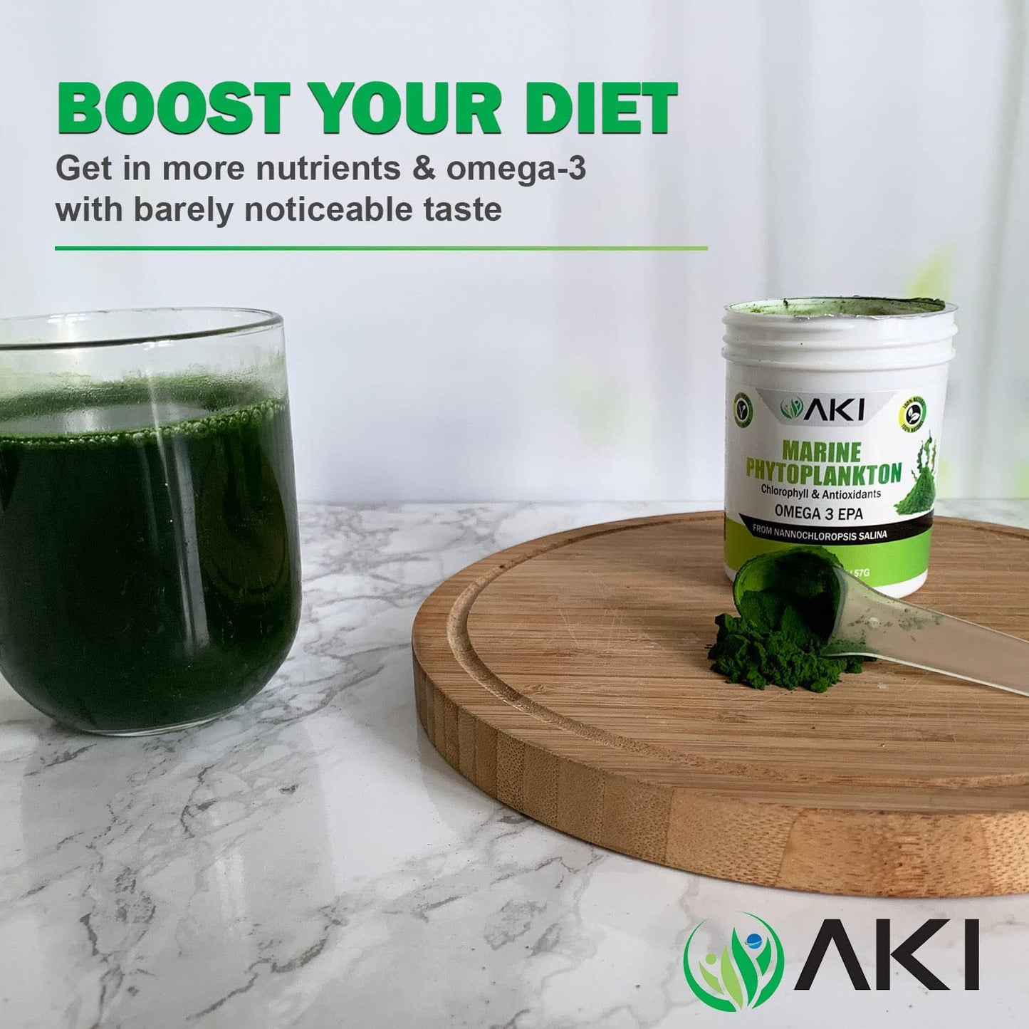 AKI ORGANIC Marine Phytoplankton Powder 2 oz